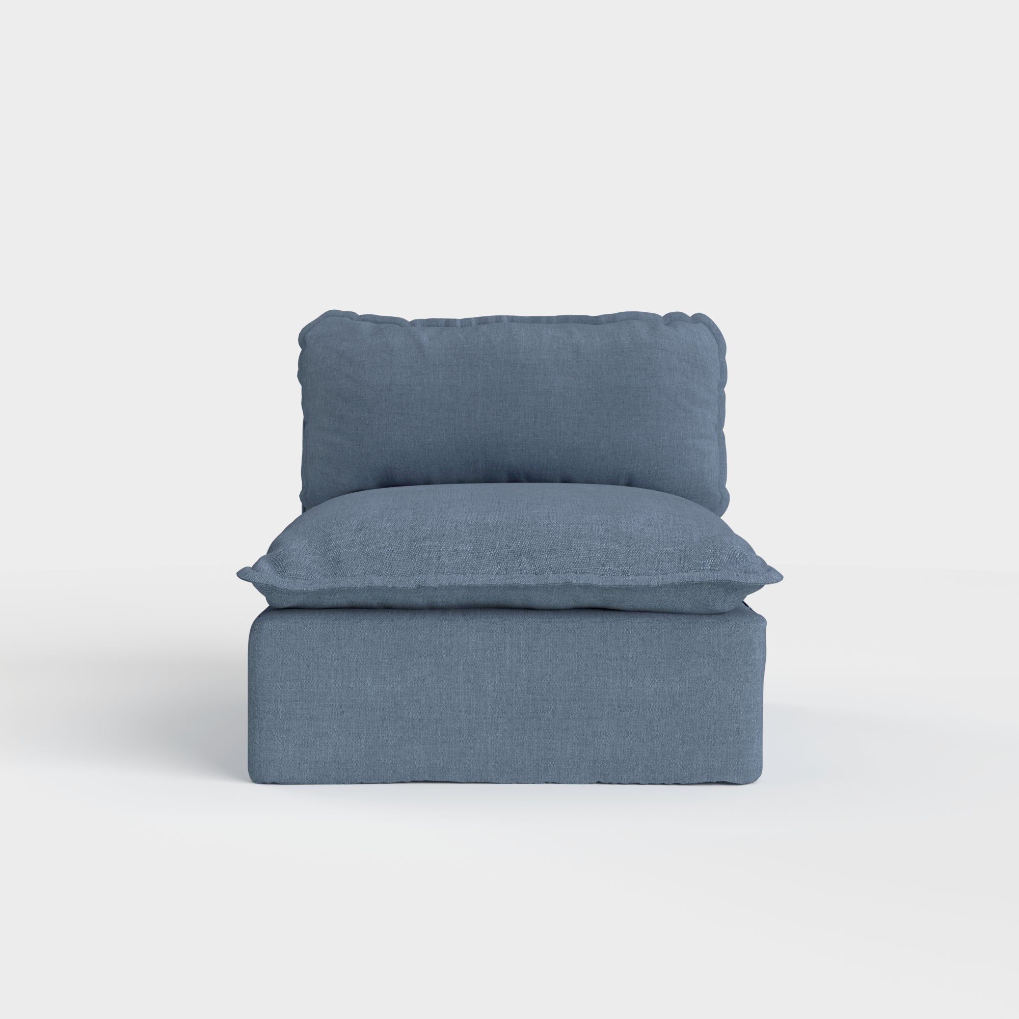 Slipcover Only - Modular Outdoor Washable Armless Chair | Classic Canvas in Ocean