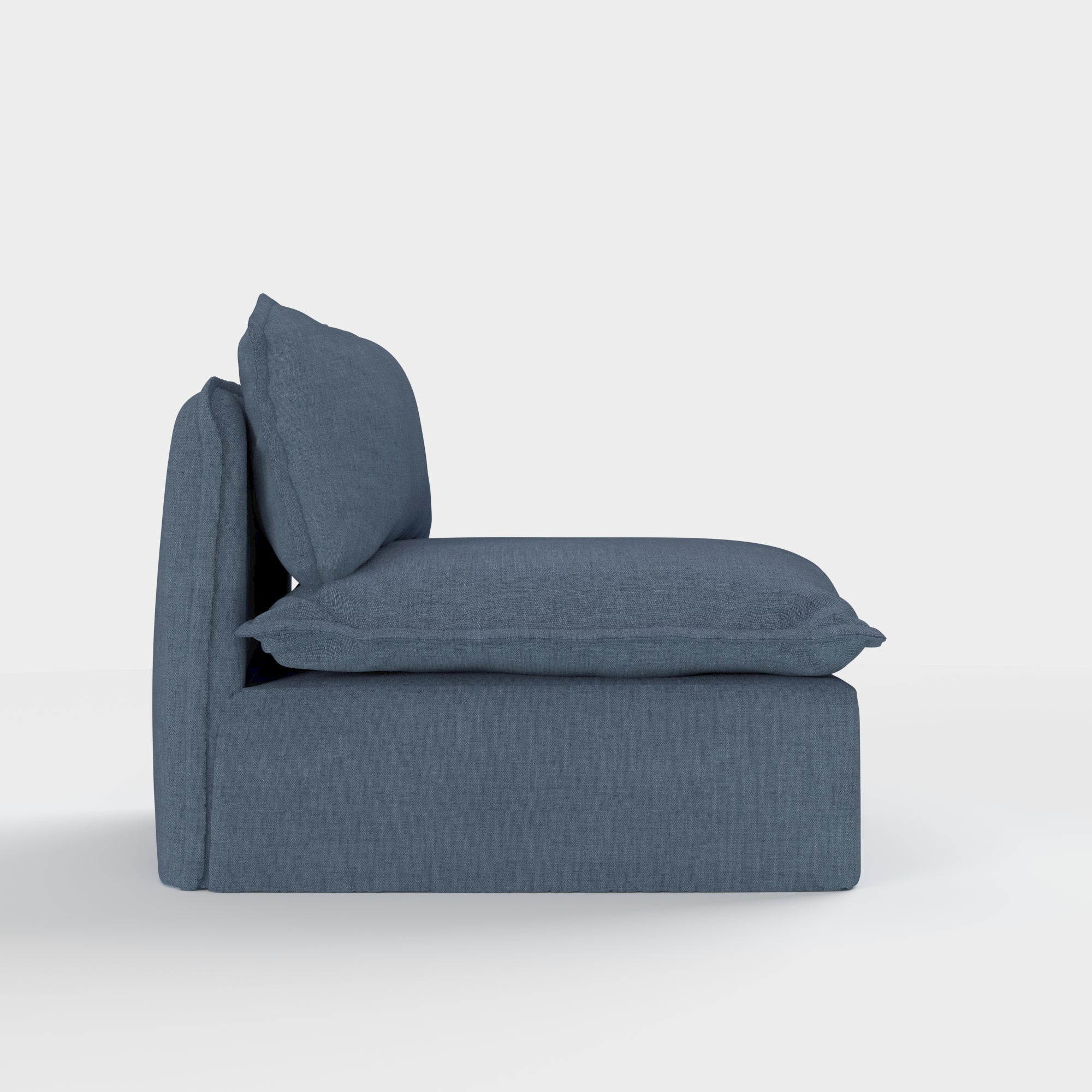 Slipcover Only - Modular Outdoor Washable Armless Chair | Classic Canvas in Ocean