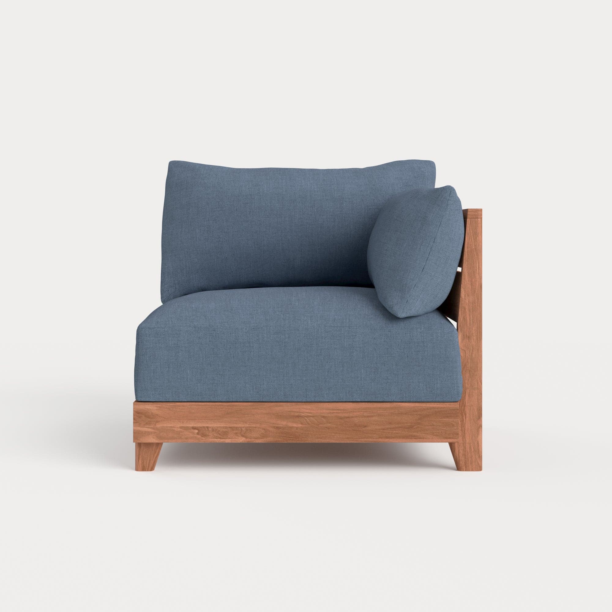 Dwell™ Modular Teak Outdoor Modular Unit - End Chair | Classic Canvas in Ocean