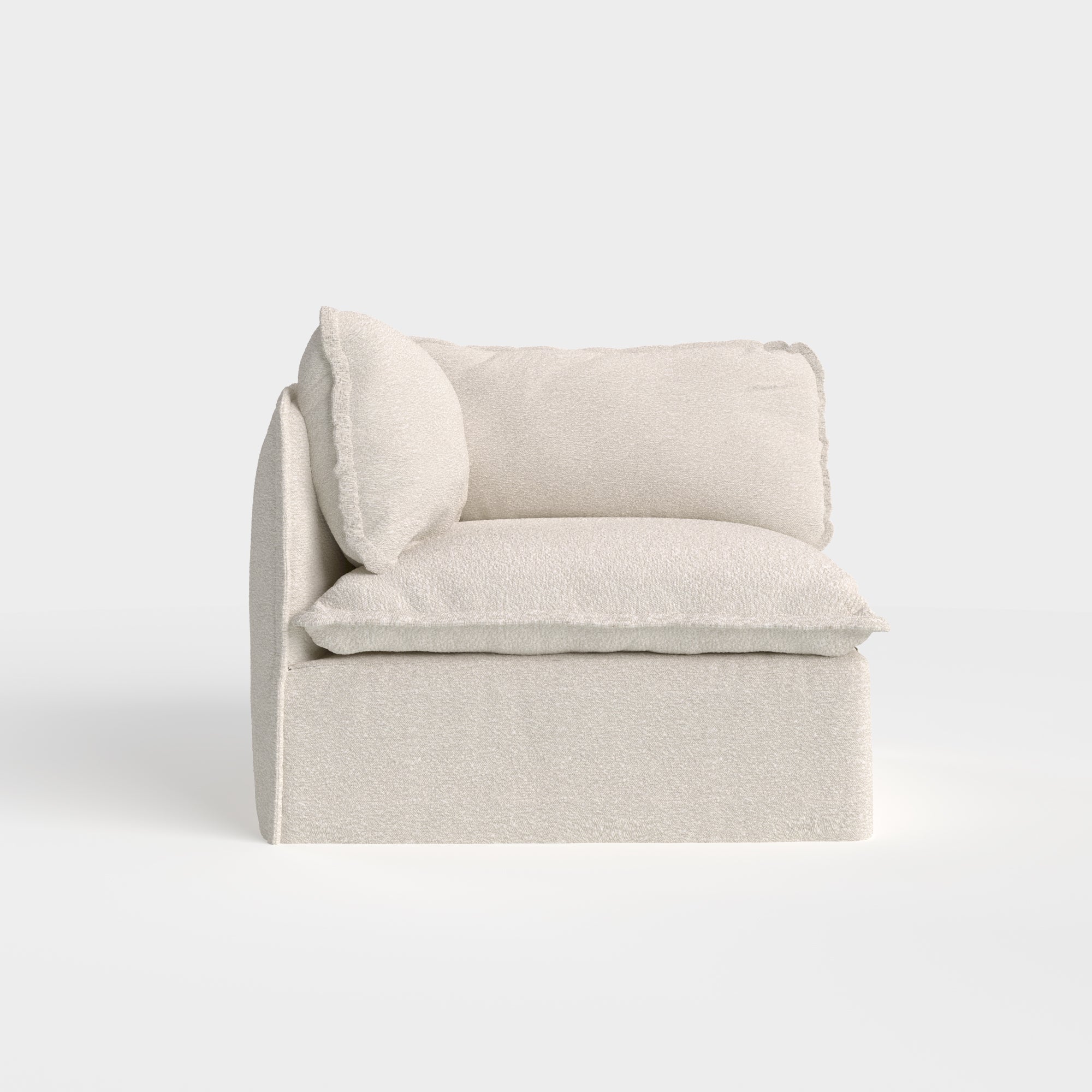 Slipcover Only - Modular Outdoor Washable Corner Chair | Alfresco Boucle in Creme