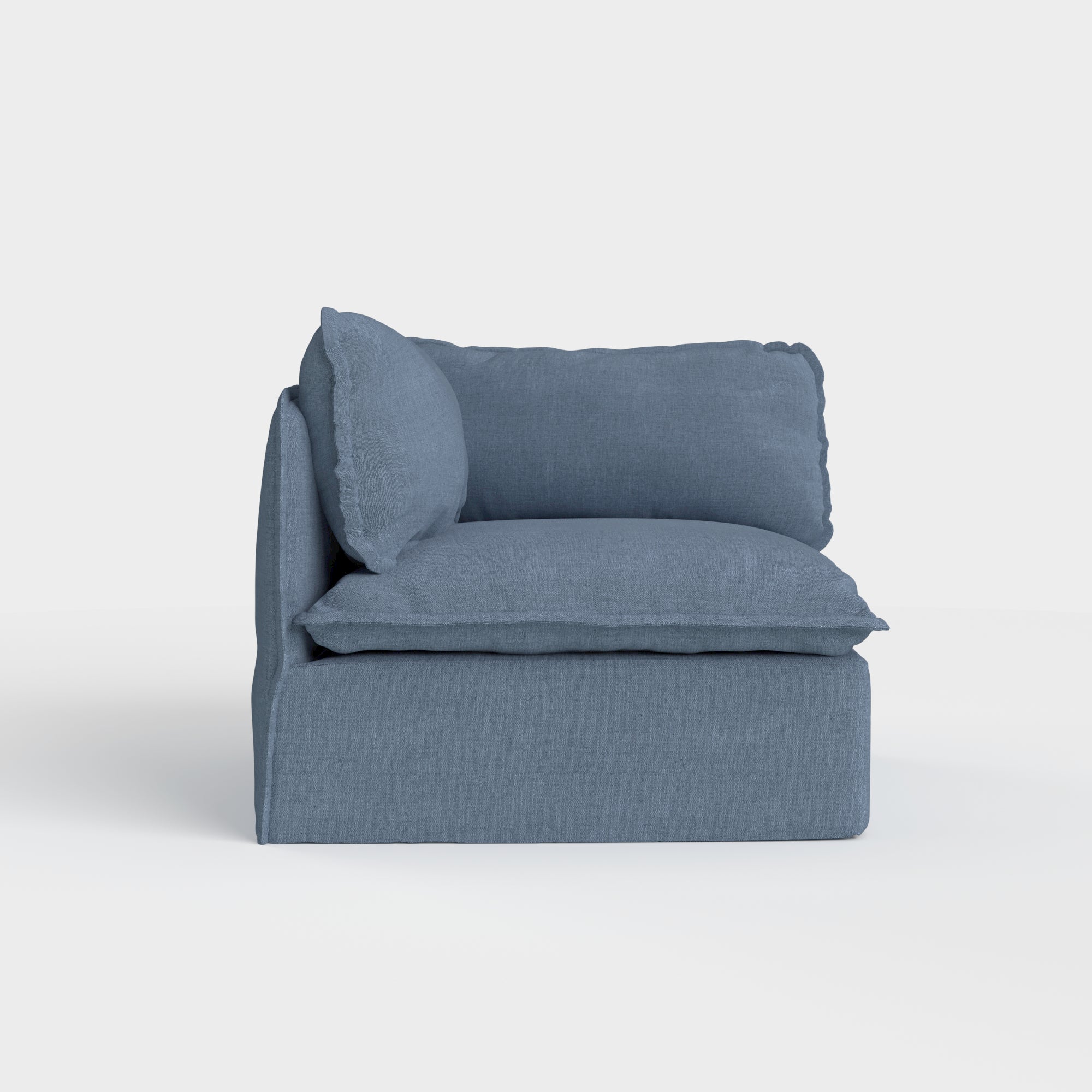 Slipcover Only - Modular Outdoor Washable Corner Chair | Classic Canvas in Ocean