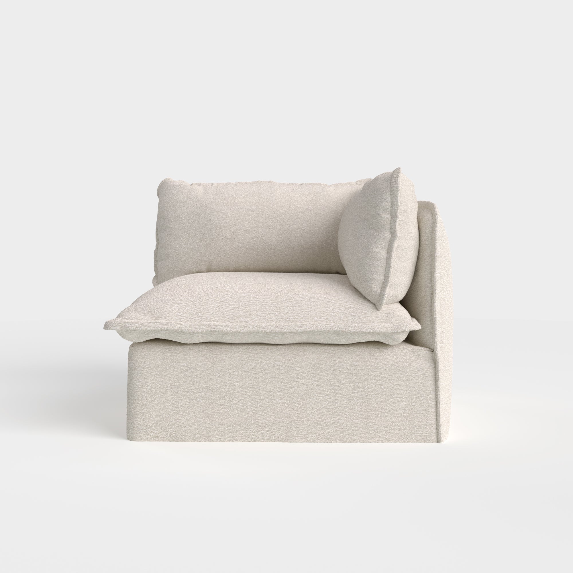 Slipcover Only - Modular Outdoor Washable End Chair | Alfresco Boucle in Creme