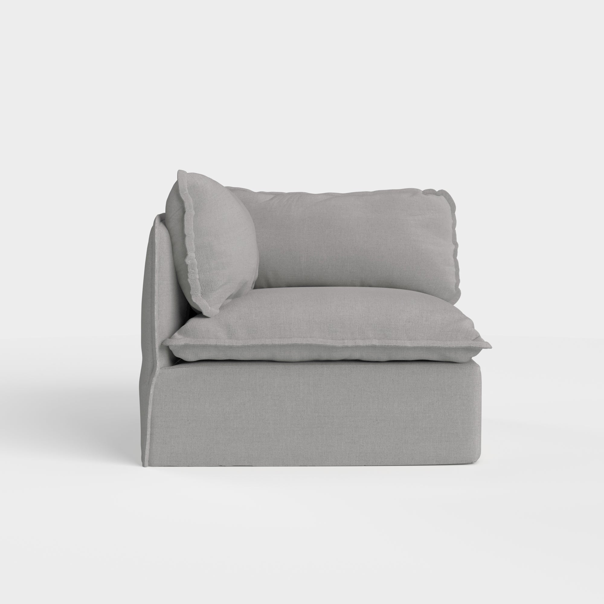 Slipcover Only - Modular Outdoor Washable End Chair | Classic Canvas in Stone Gray