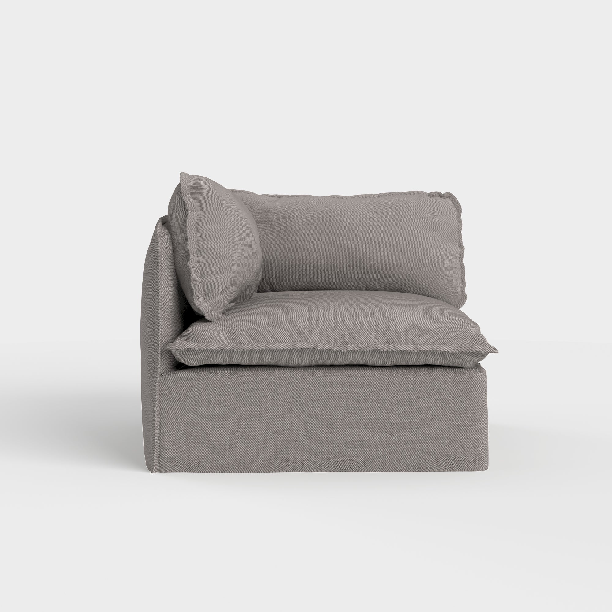 Slipcover Only - Modular Outdoor Washable End Chair | Nano Slubweave in Haze Gray