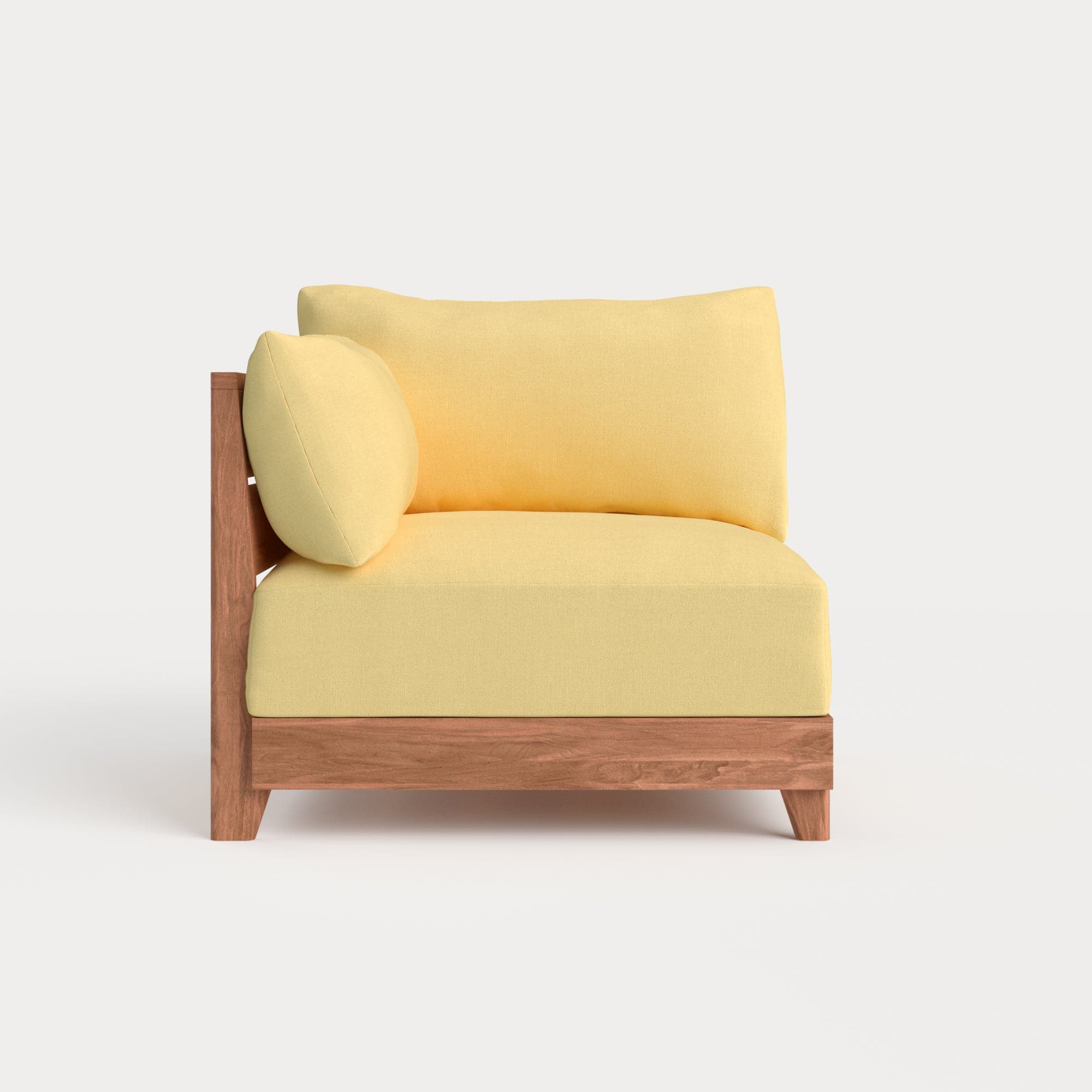 Dwell™ Modular Teak Outdoor Modular Unit - End Chair | Classic Canvas in Sun