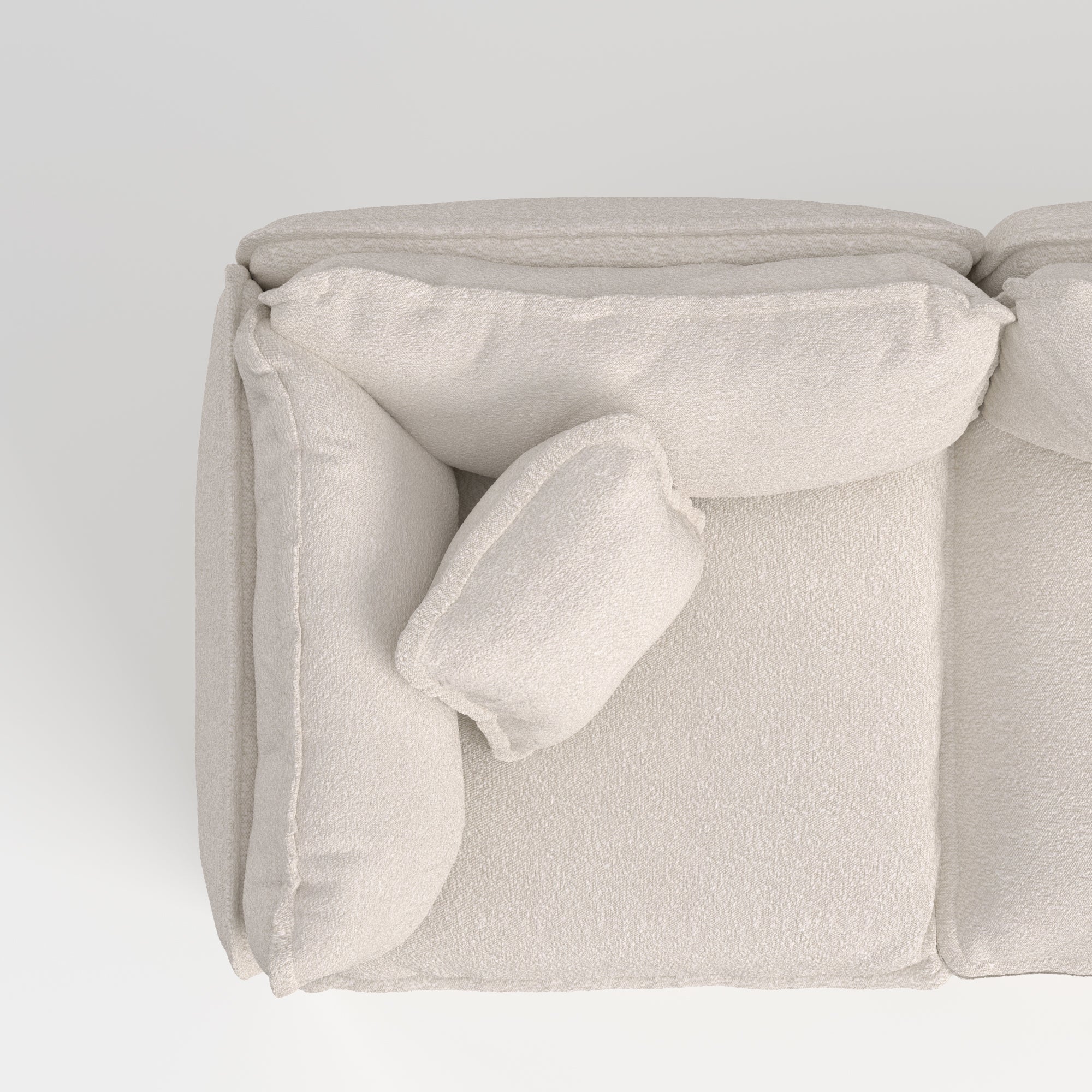 Square Trim Accent Pillow 16 x 16 | Alfresco Boucle in Creme
