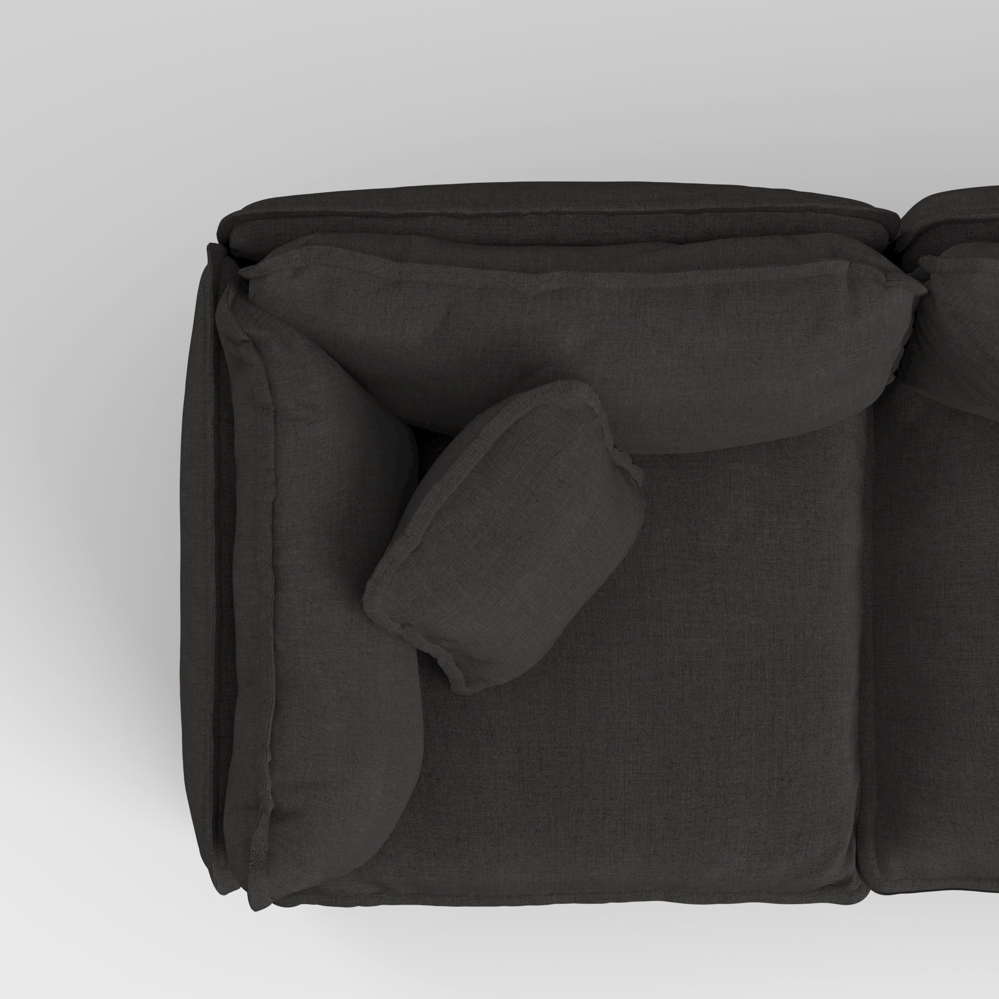 Square Trim Accent Pillow 16 x 16 | Classic Canvas in Charcoal