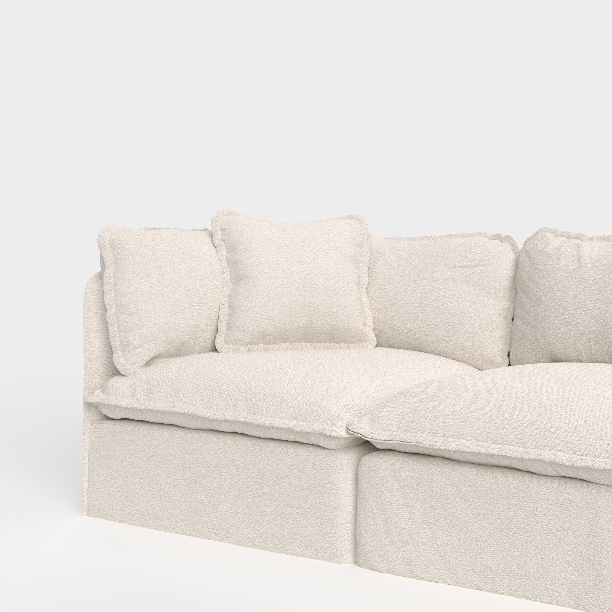 Square Trim Accent Pillow 18 x 18 | Alfresco Boucle in Creme