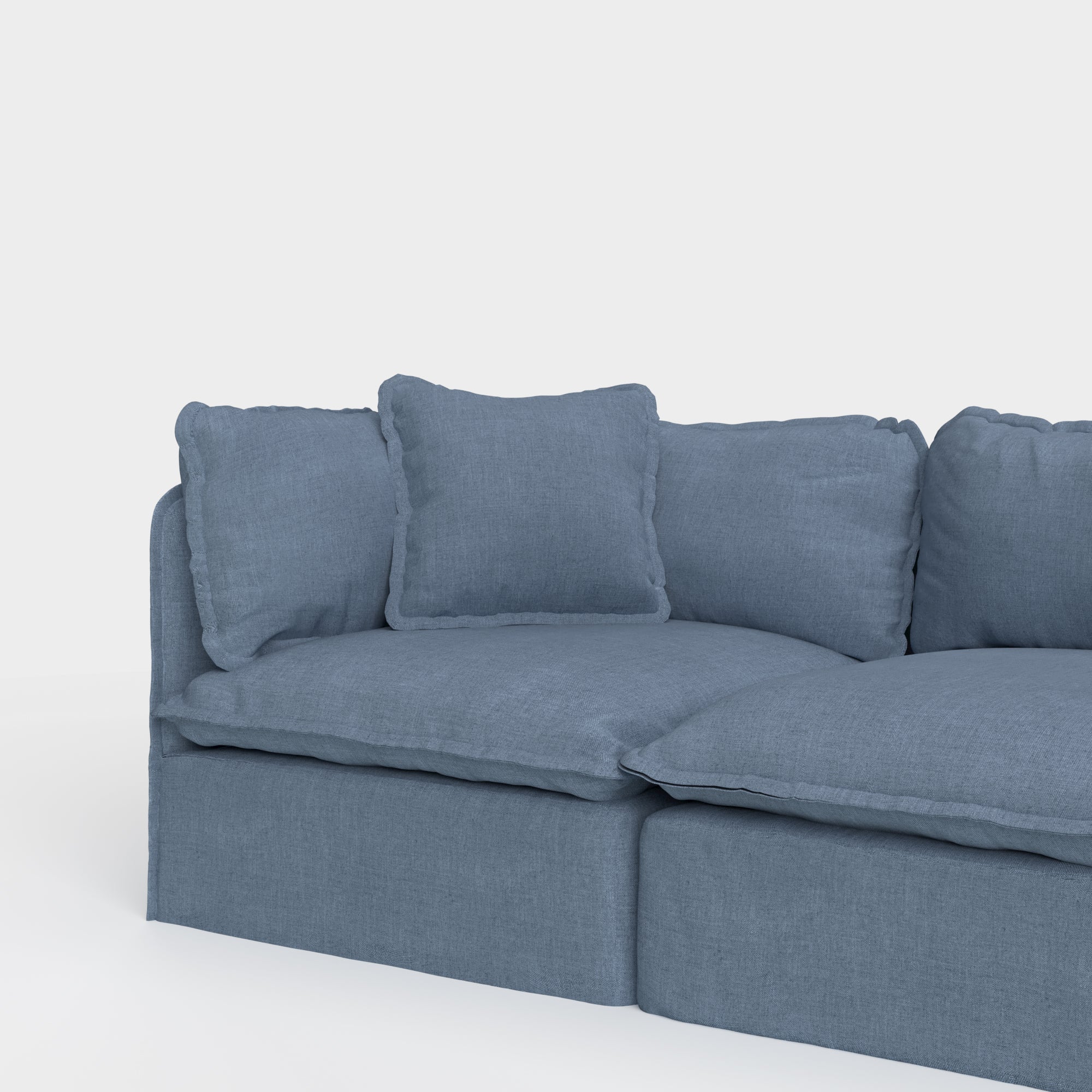 Square Trim Accent Pillow 18 x 18 | Classic Canvas in Ocean