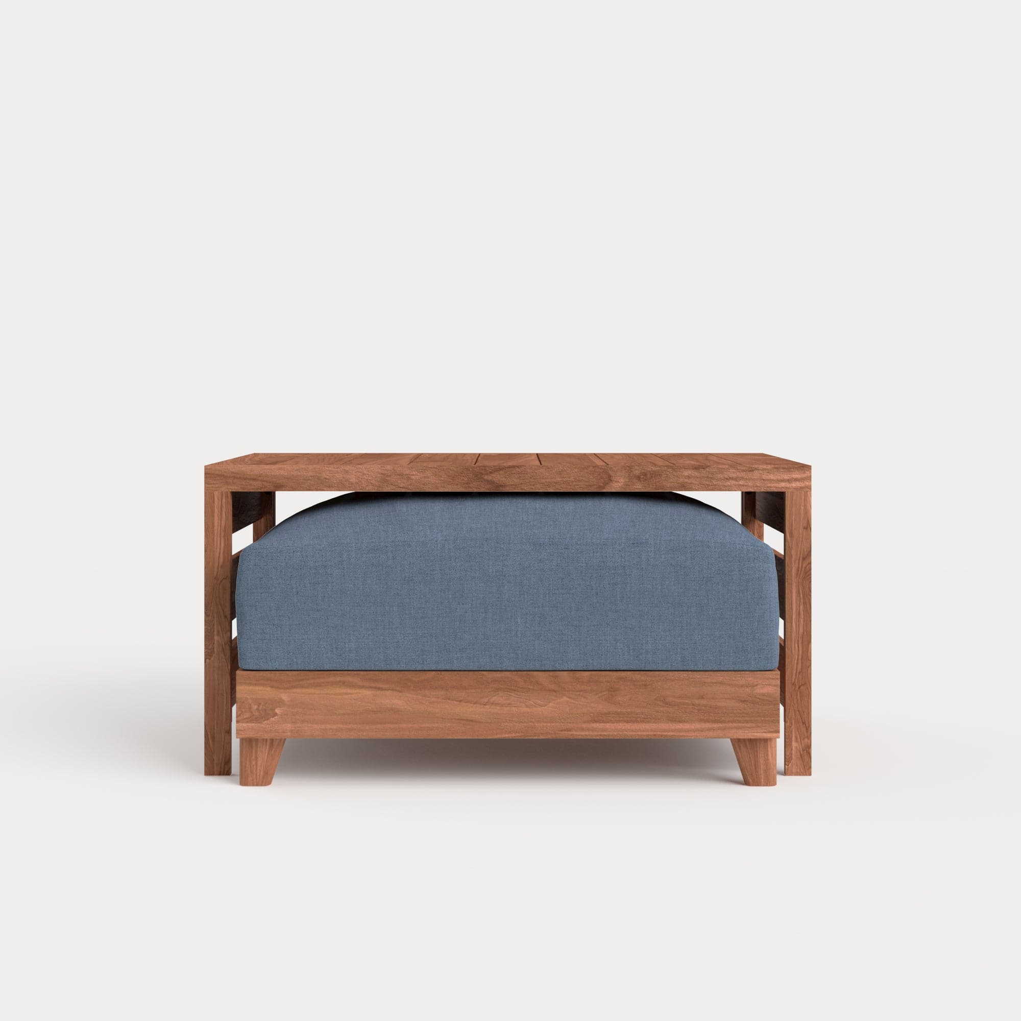 Dwell™ Modular Teak Outdoor Ottoman + Side Table | Classic Canvas in Ocean