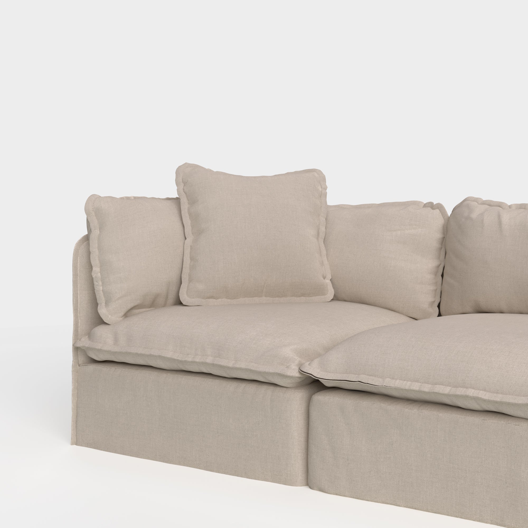 Square Trim Accent Pillow 20 x 20 | Classic Canvas in Sand