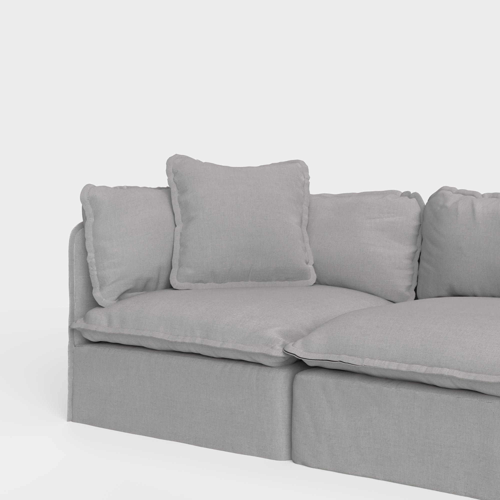 Square Trim Accent Pillow 20 x 20 | Classic Canvas in Stone Gray