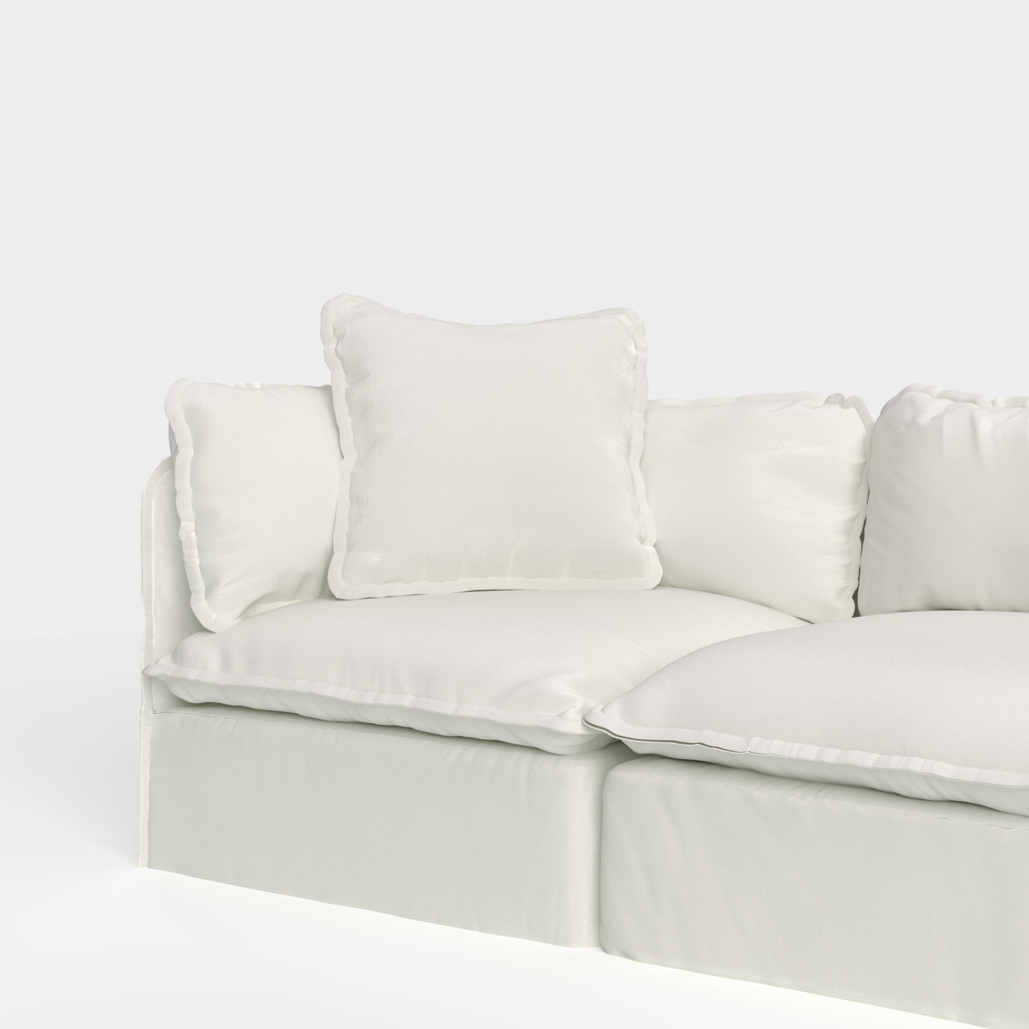 Square Trim Accent Pillow 22 x 22 | Classic Canvas in Cloud