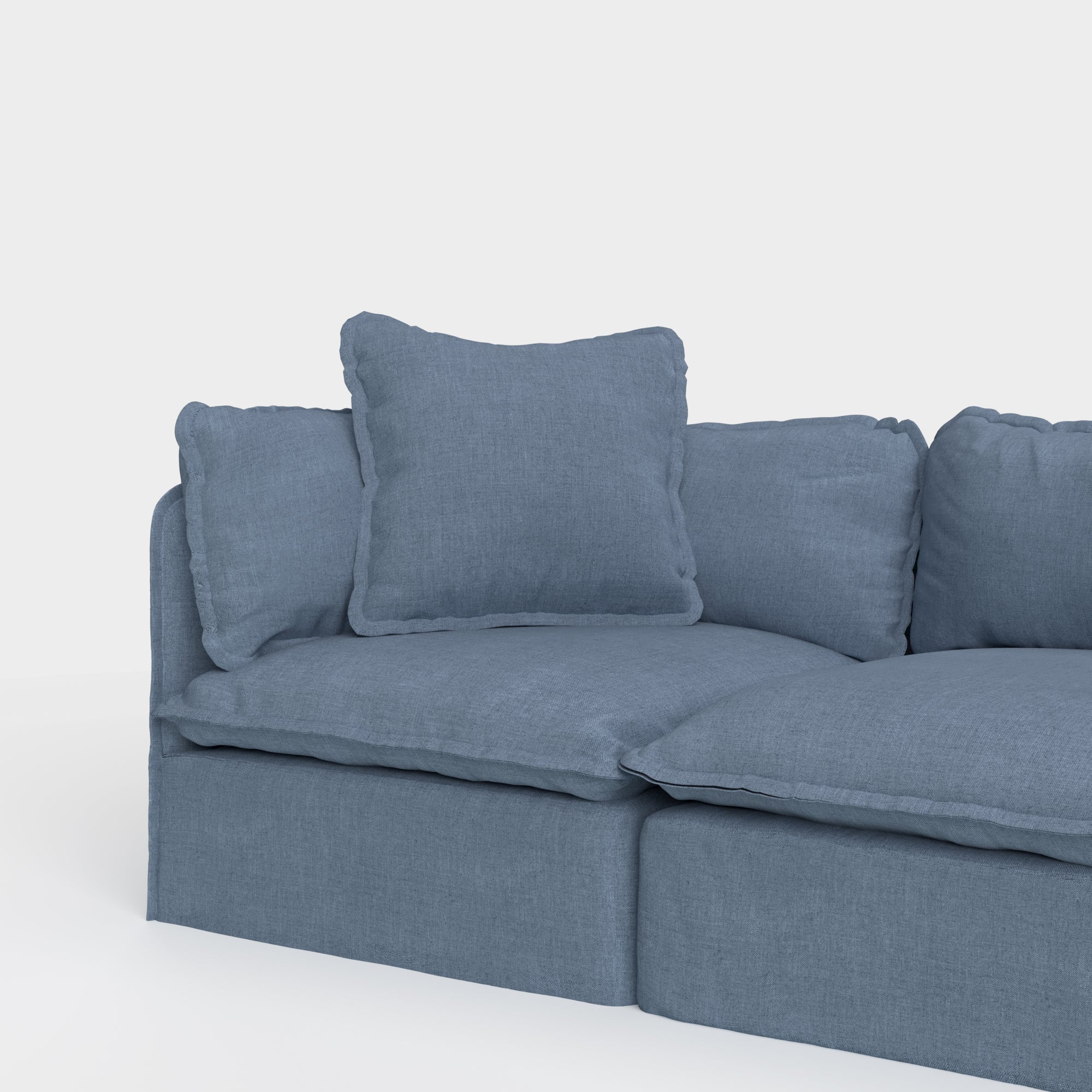 Square Trim Accent Pillow 22 x 22 | Classic Canvas in Ocean