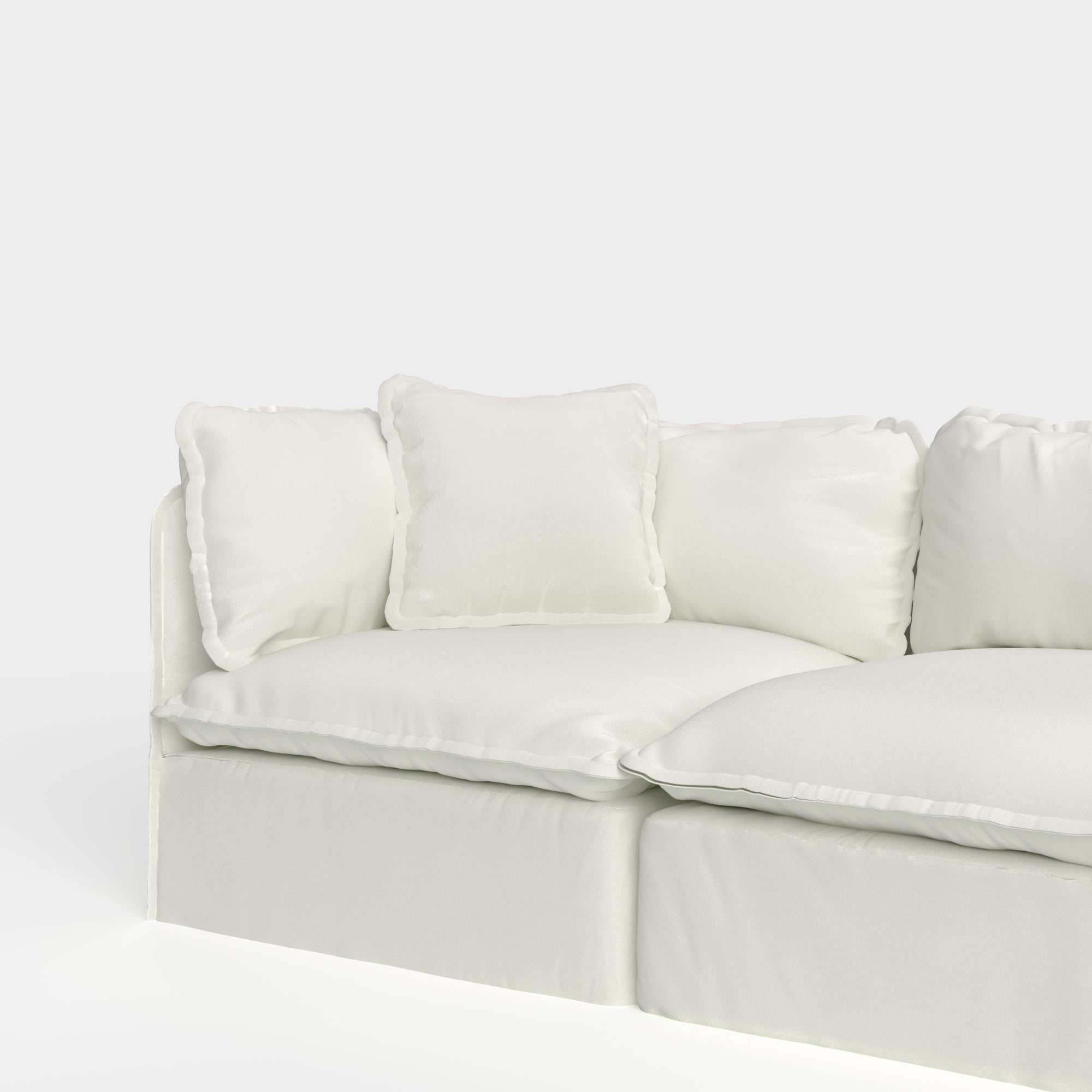 Square Trim Accent Pillow | Classic Canvas in Cloud