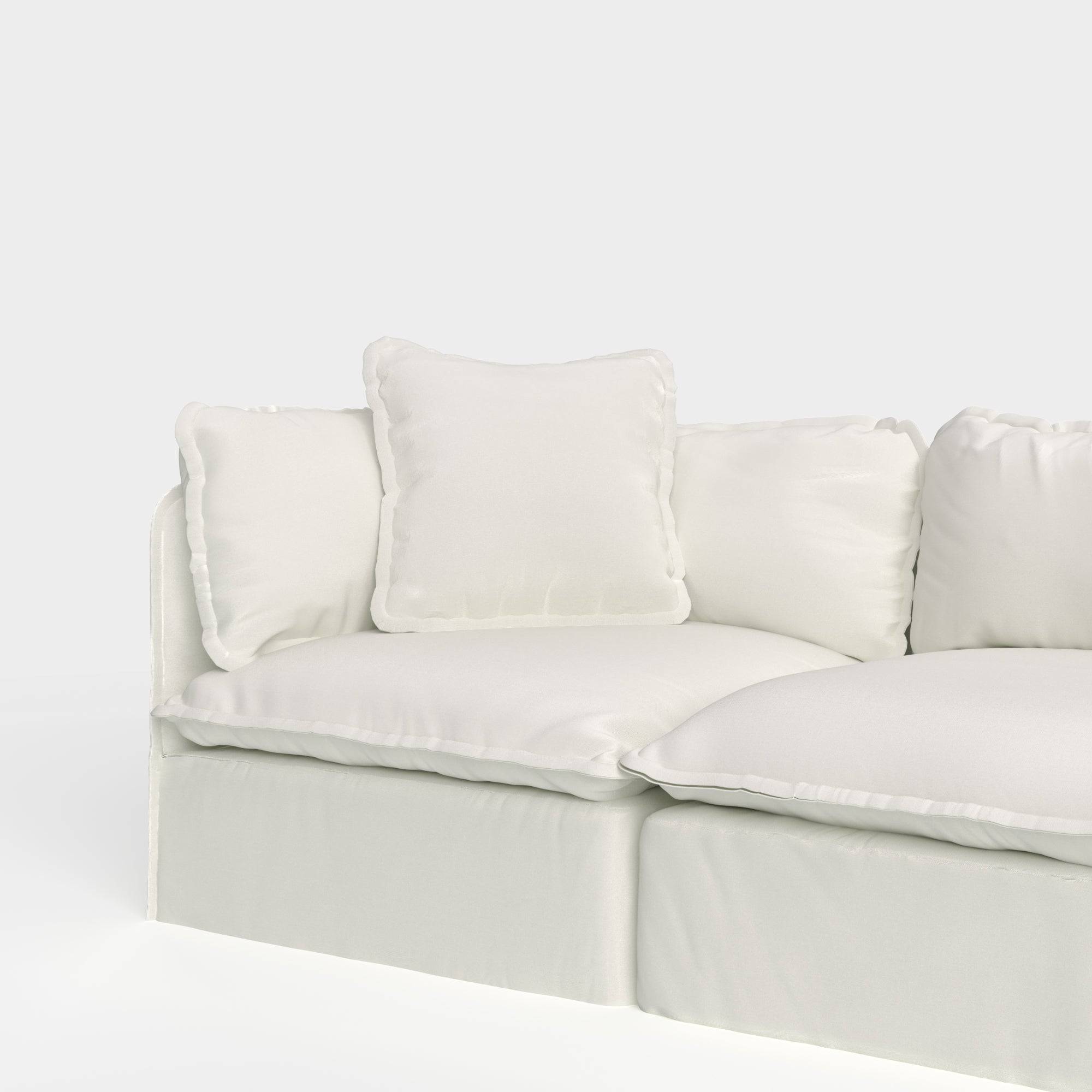 Square Trim Accent Pillow | Classic Canvas in Cloud