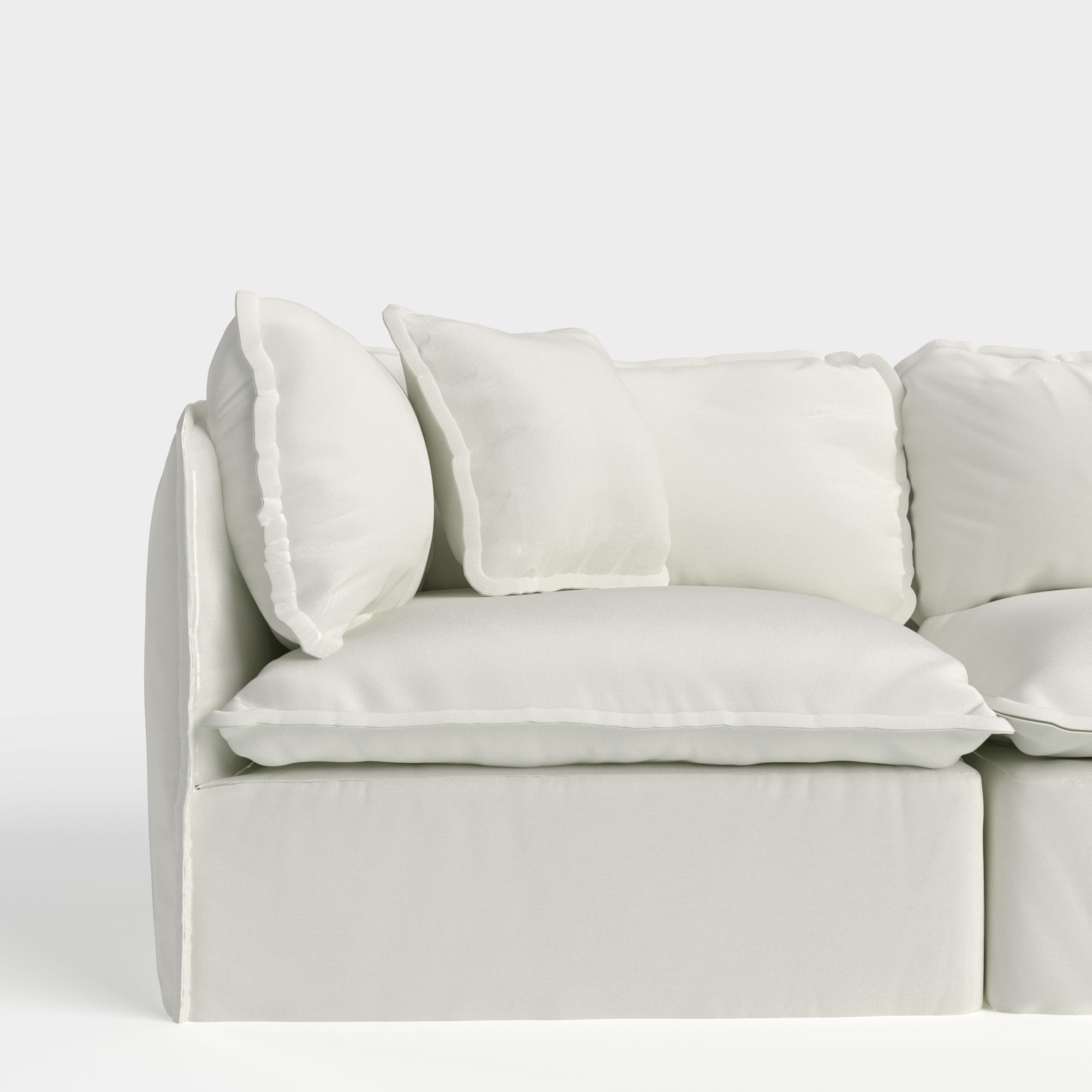 Square Trim Accent Pillow | Classic Canvas in Cloud