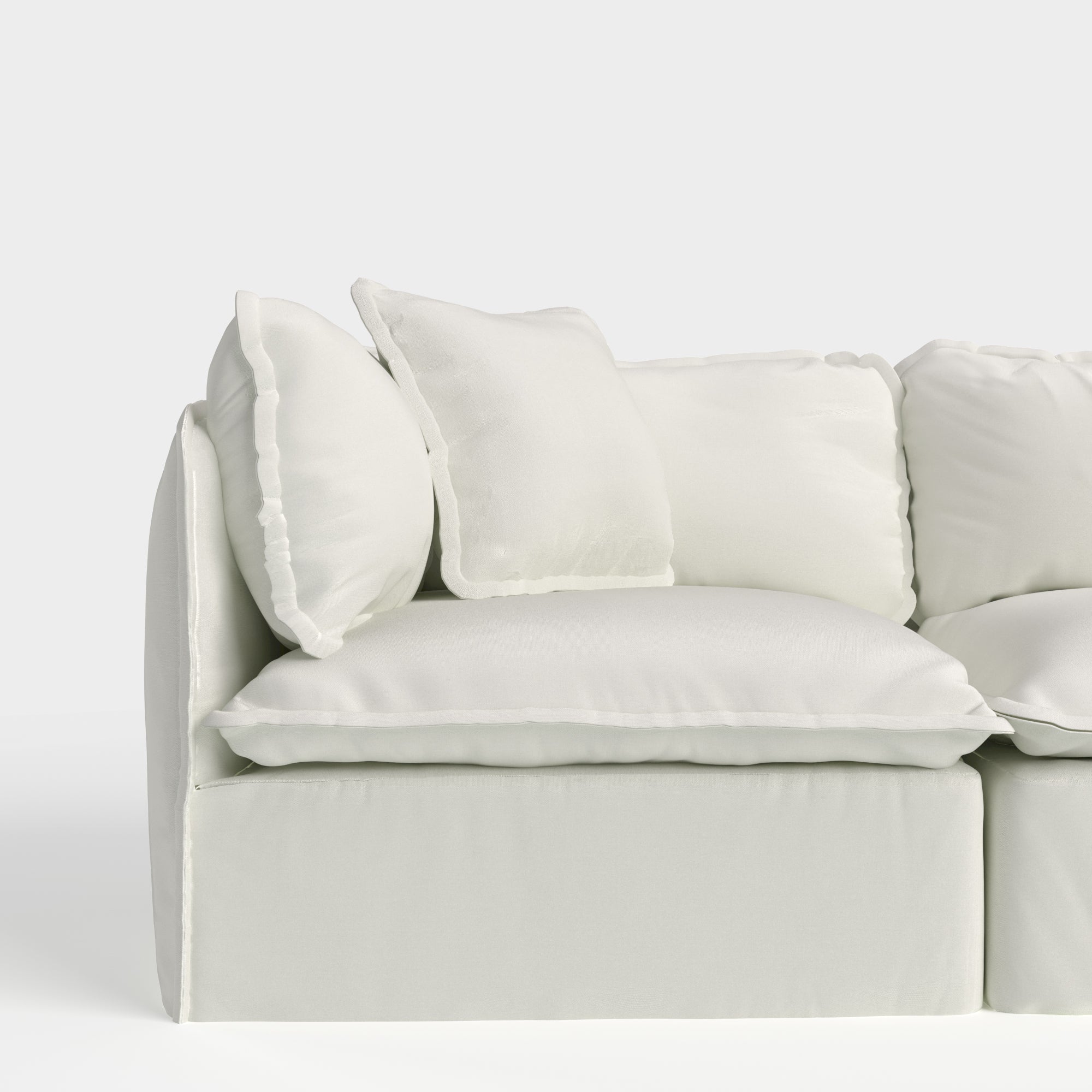 Square Trim Accent Pillow | Classic Canvas in Cloud