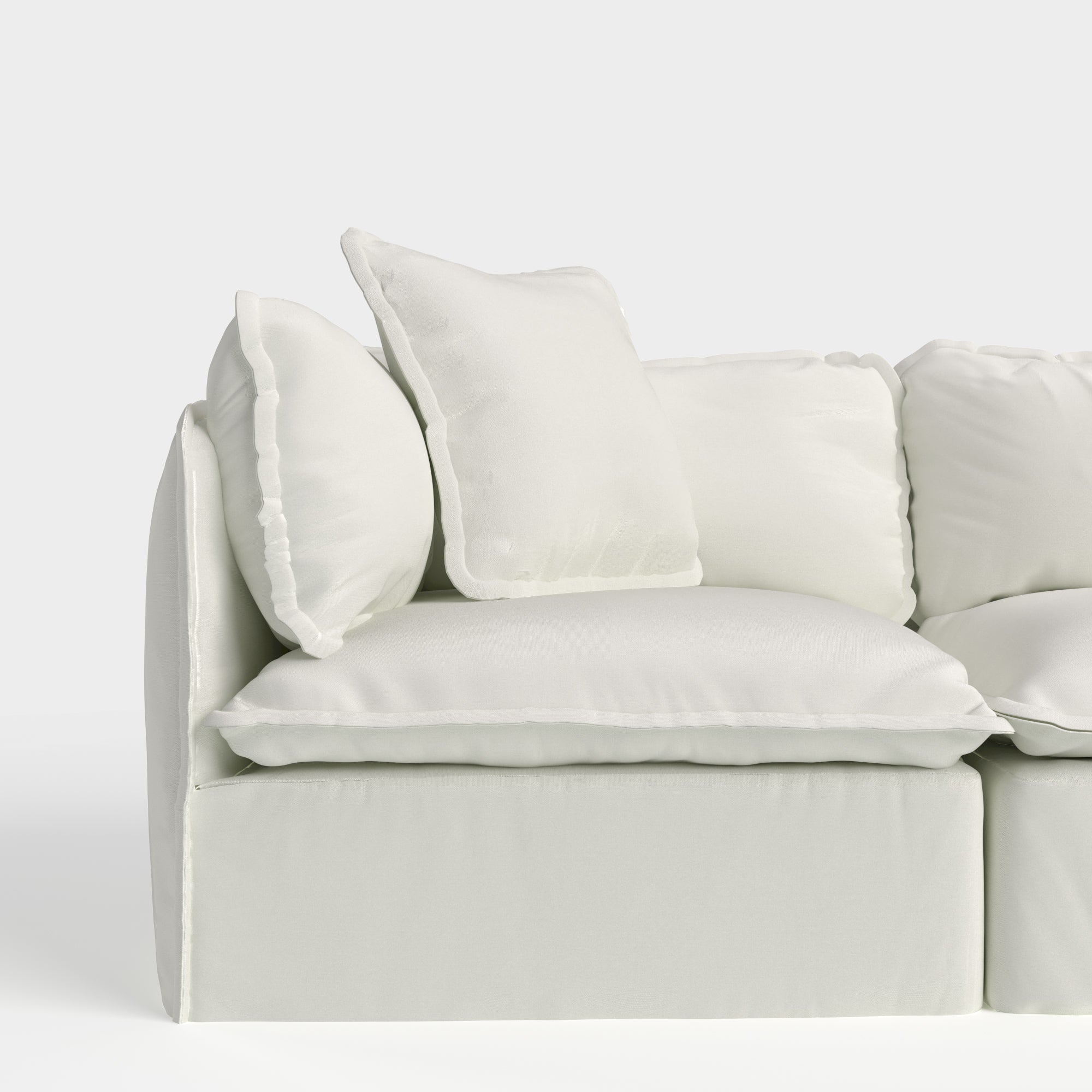 Square Trim Accent Pillow | Classic Canvas in Cloud