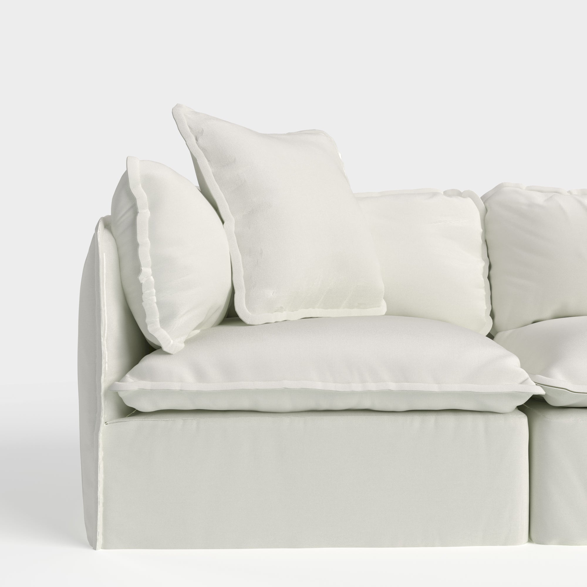 Square Trim Accent Pillow | Classic Canvas in Cloud
