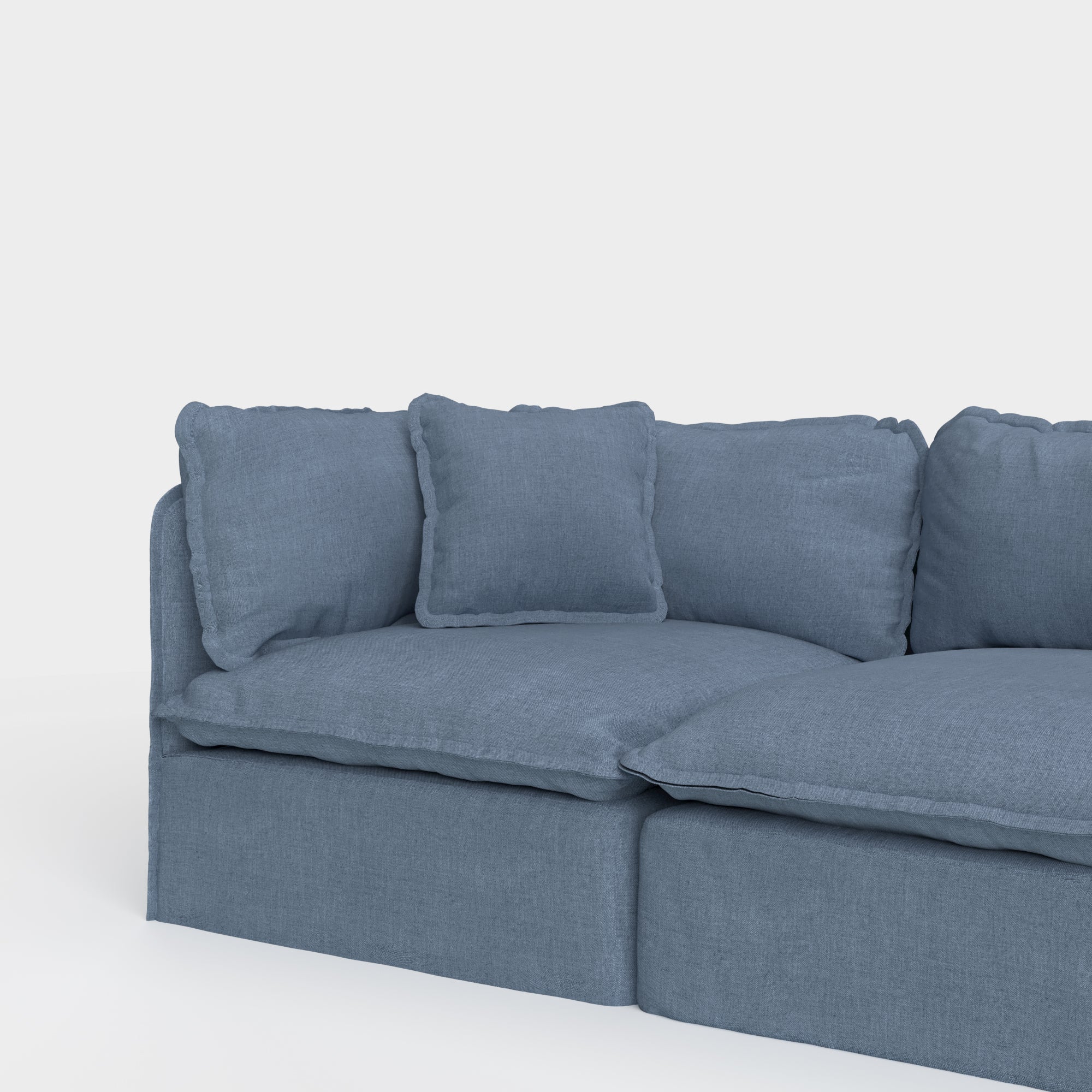 Square Trim Accent Pillow | Classic Canvas in Ocean