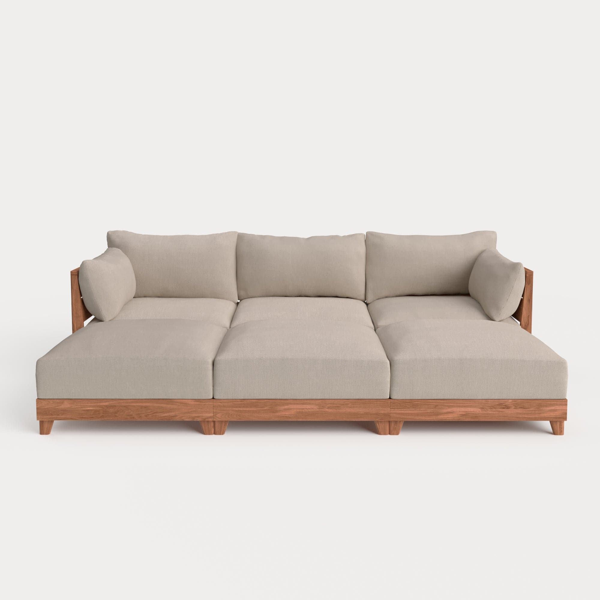 Dwell™ Modular Teak Outdoor Sofa Daybed | Classic Canvas in Sand