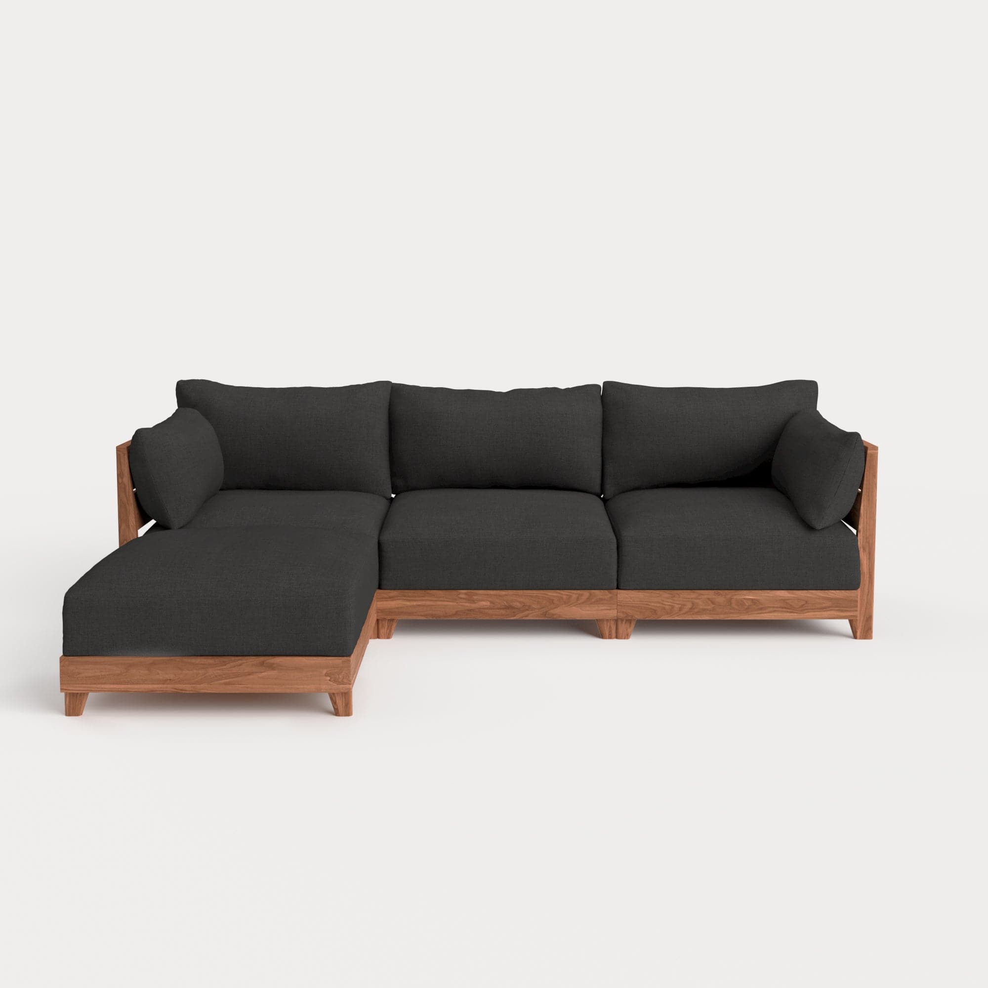 Dwell™ Modular Teak Outdoor Sofa Sectional | Classic Canvas in Charcoal