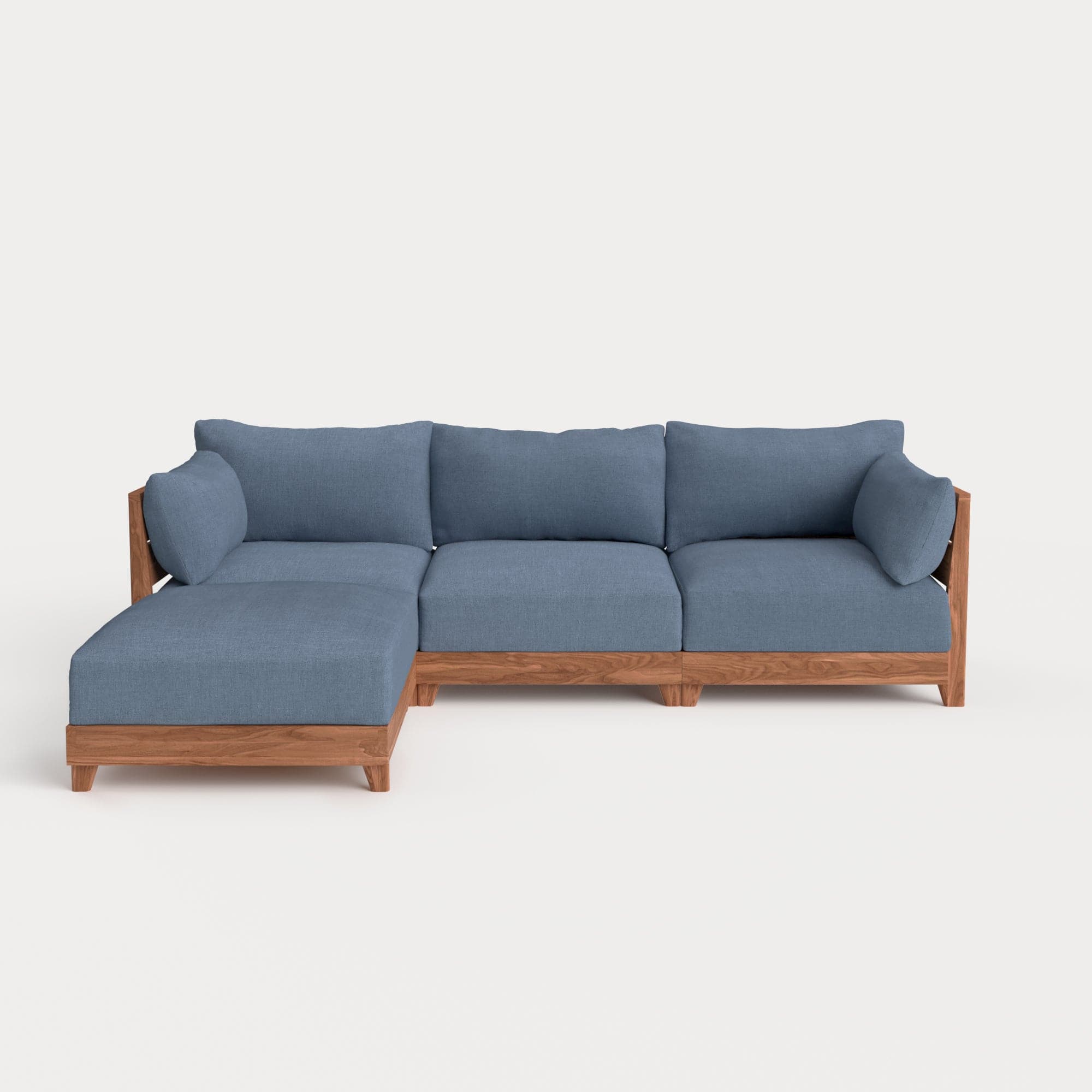 Dwell™ Modular Teak Outdoor Sofa Sectional | Classic Canvas in Ocean