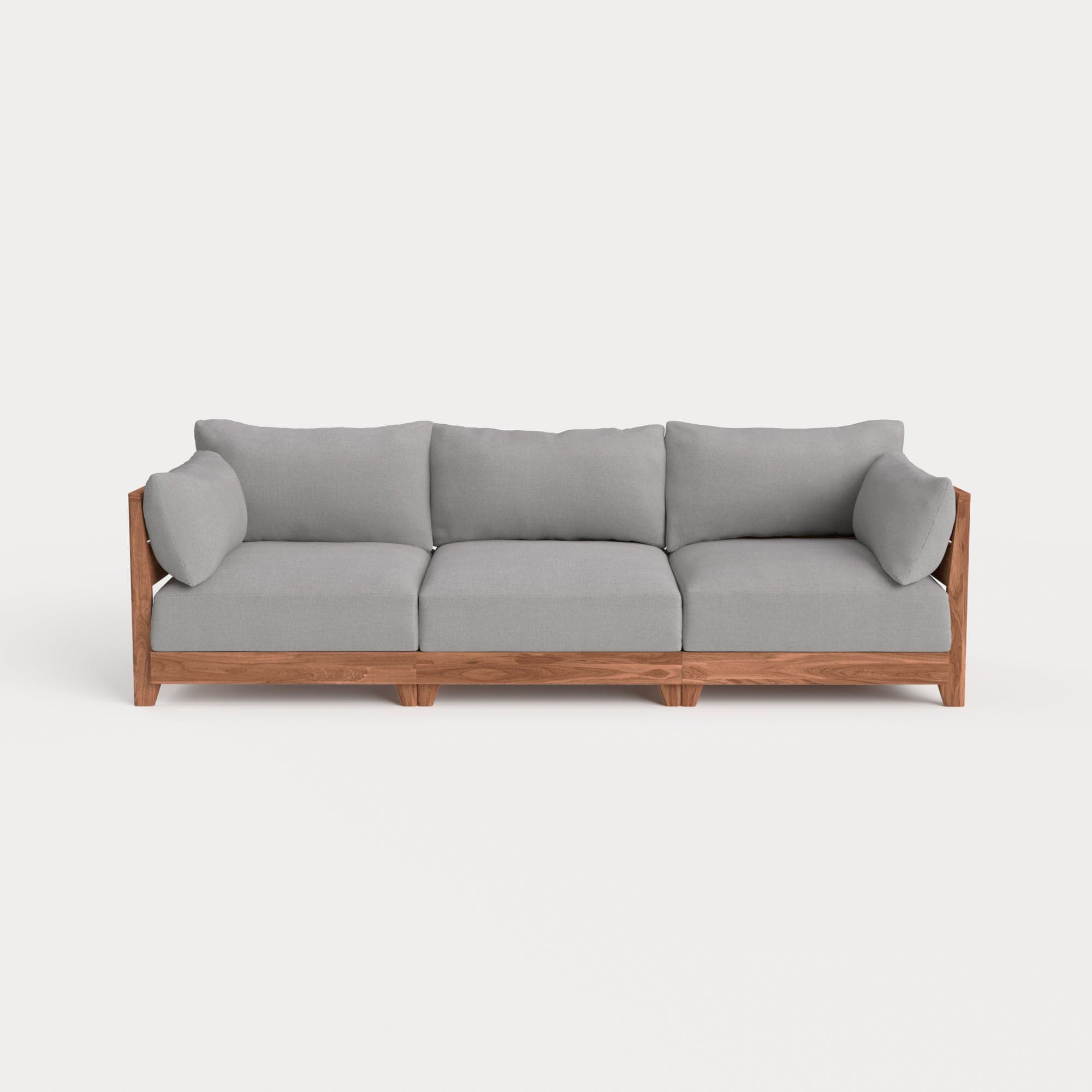 Dwell™ Modular Teak Outdoor Sofa | Classic Canvas in Stone Gray