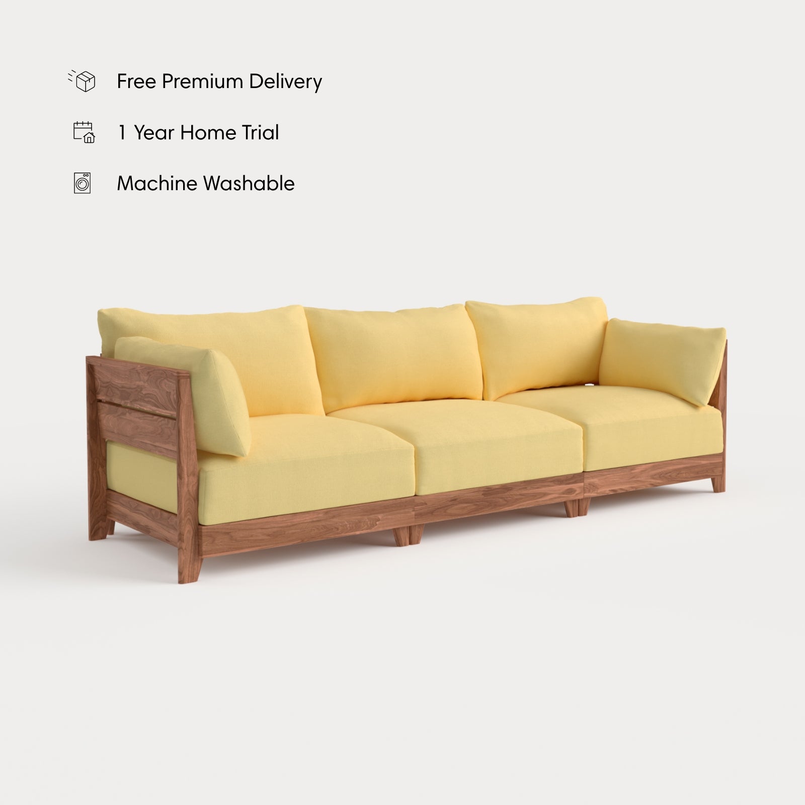 Dwell™ Modular Teak Outdoor Sofa | Classic Canvas in Sun