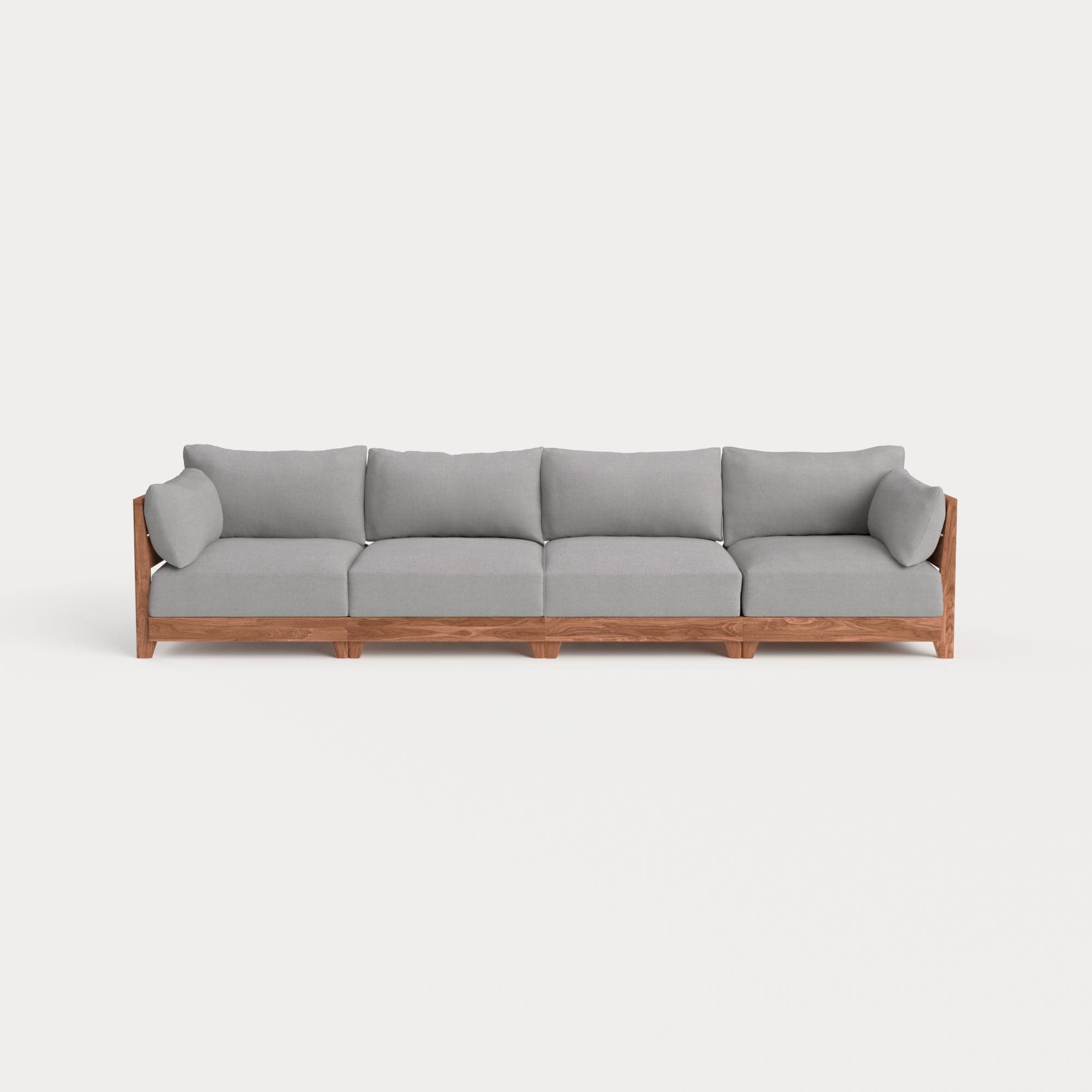 Dwell™ Modular Teak Outdoor 4-Seater Sofa | Classic Canvas in Stone Gray
