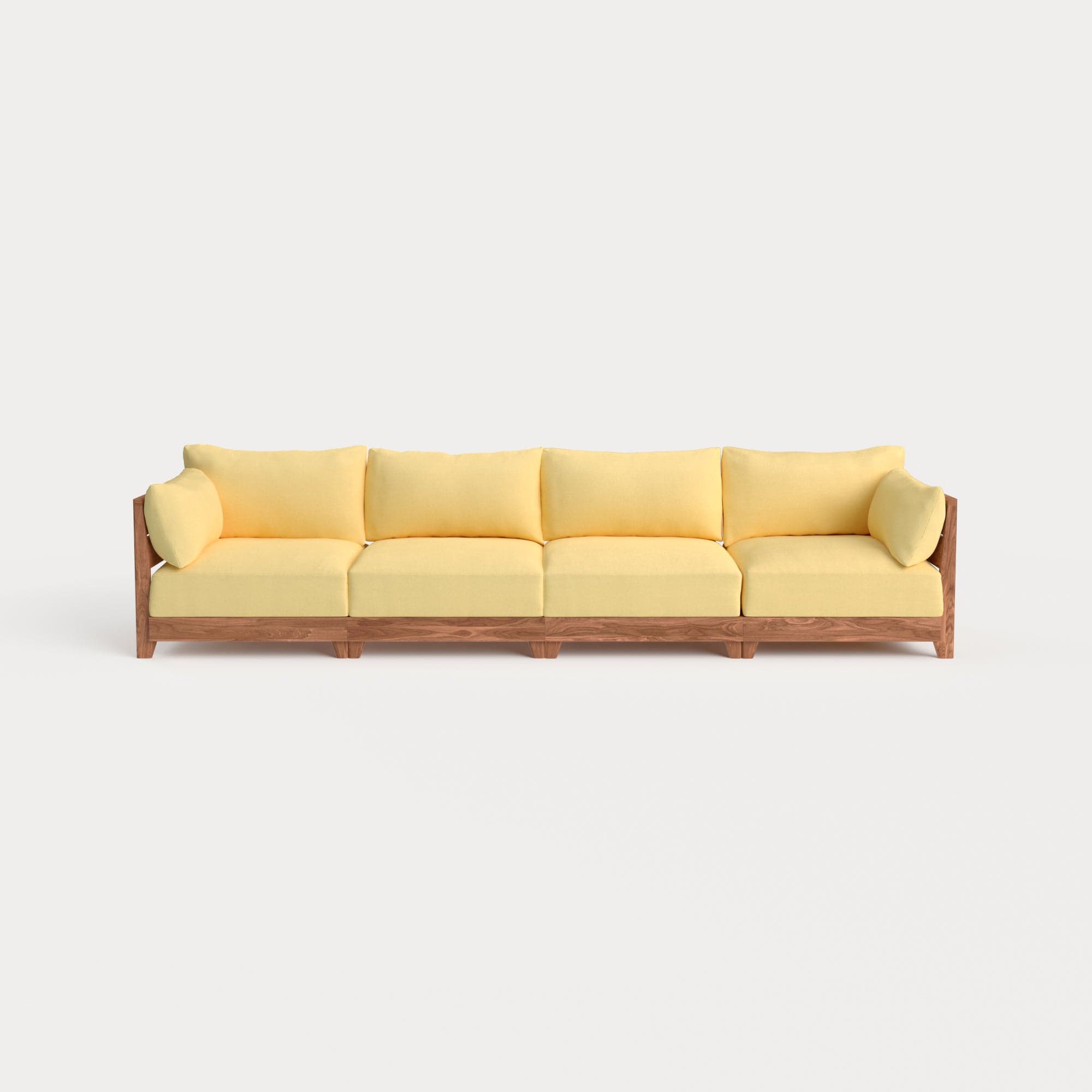 Dwell™ Modular Teak Outdoor 4-Seater Sofa | Classic Canvas in Sun