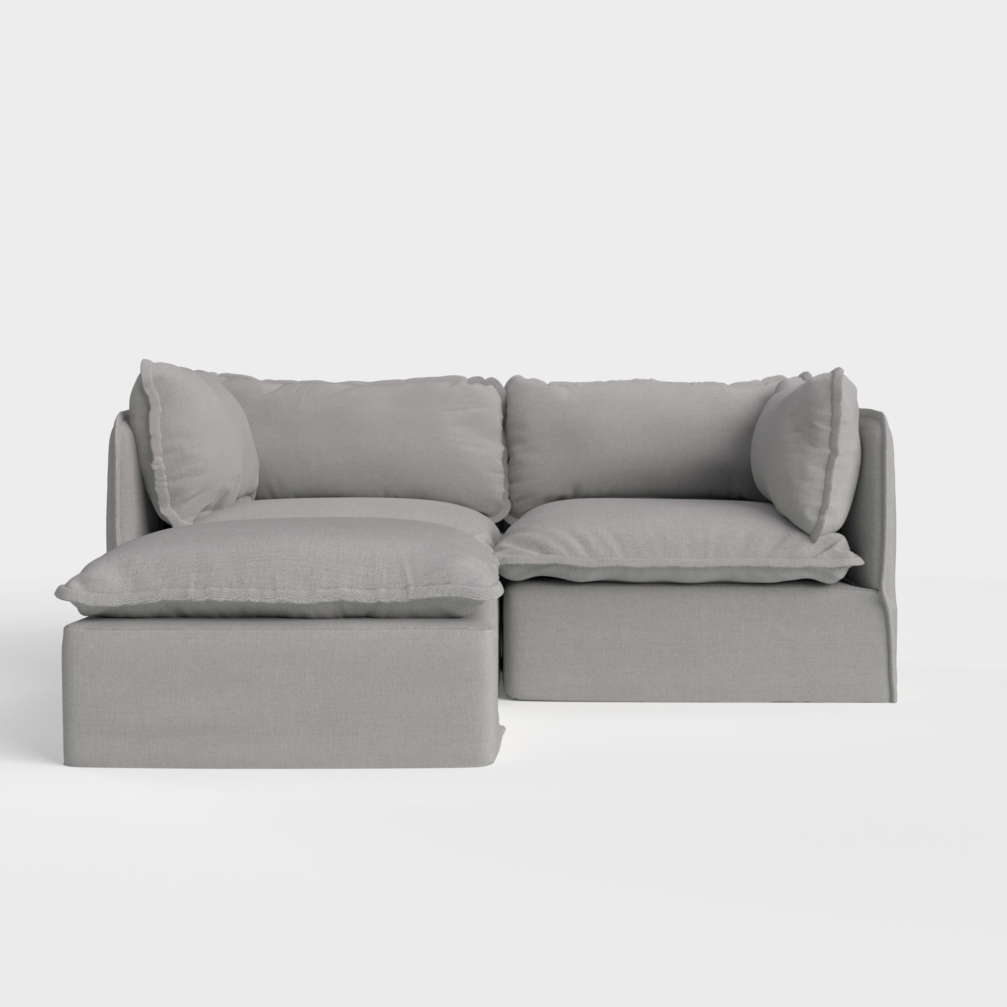 Modular Outdoor Washable 2-Seater Sectional | Classic Canvas in Stone Gray
