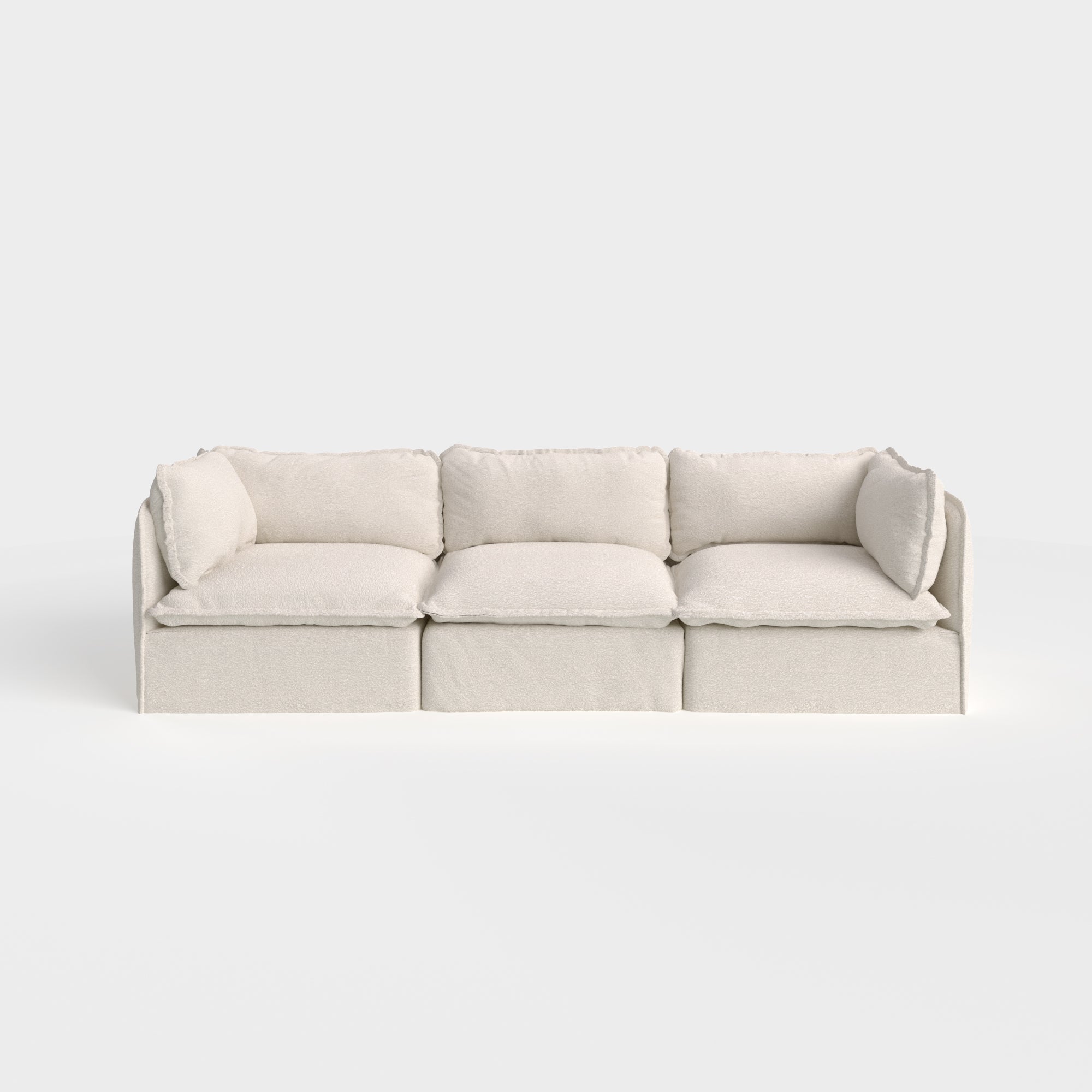 Modular Outdoor Washable 3-Seater | Alfresco Boucle in Creme