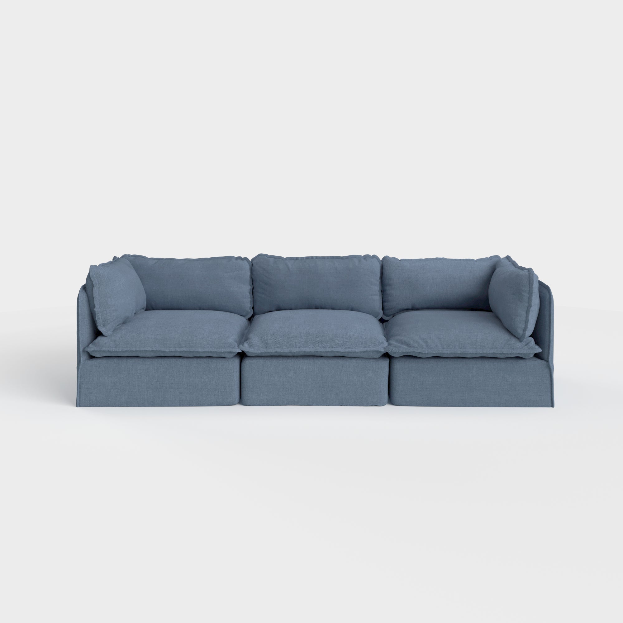 Modular Outdoor Washable 3-Seater | Classic Canvas in Ocean
