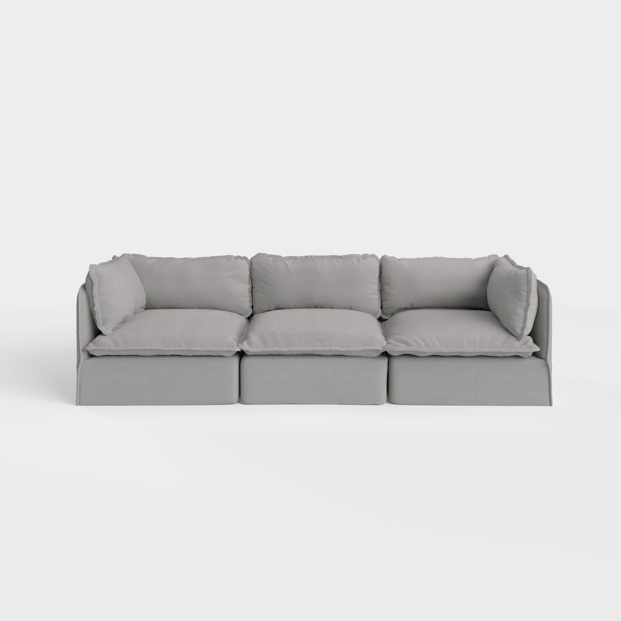 Modular Outdoor Washable 3-Seater | Classic Canvas in Stone Gray
