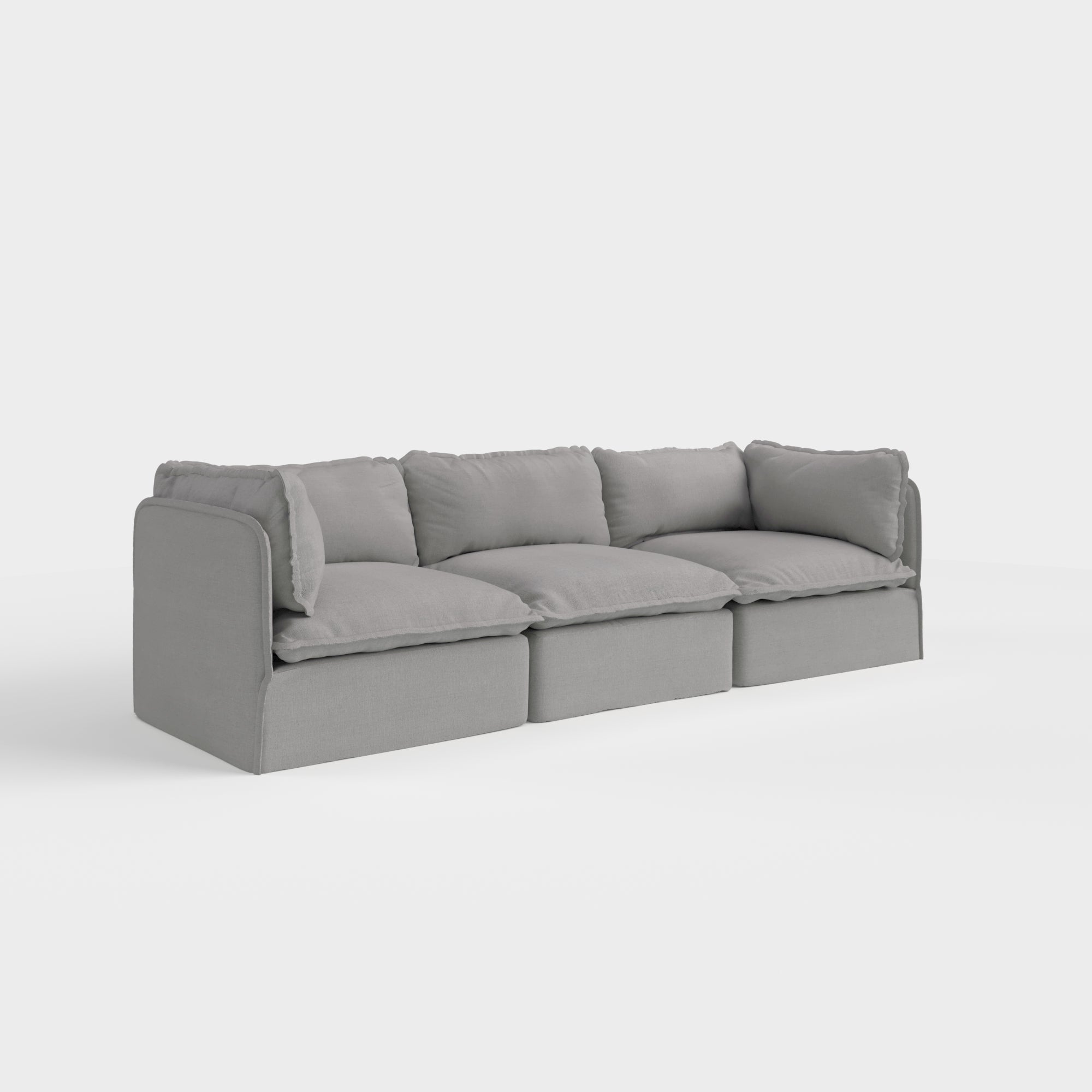 Modular Outdoor Washable 3-Seater | Classic Canvas in Stone Gray