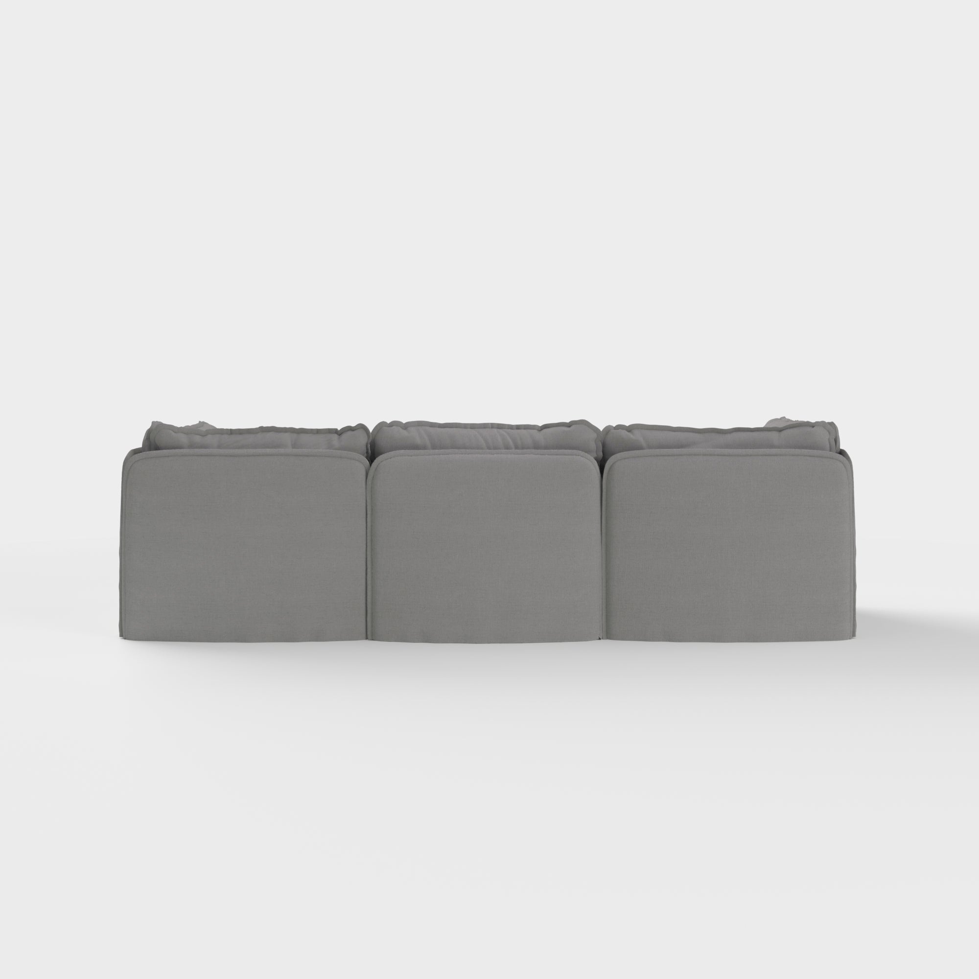 Modular Outdoor Washable 3-Seater | Classic Canvas in Stone Gray