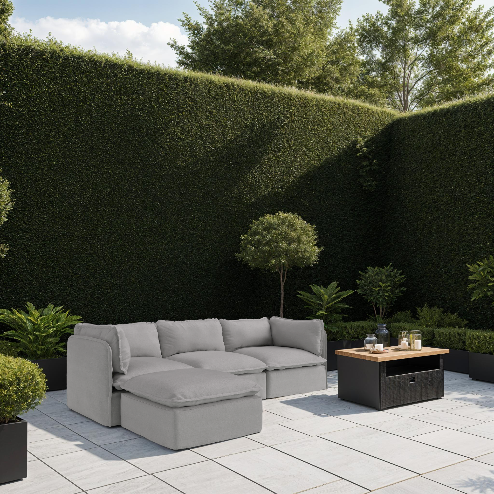 Modular Outdoor Washable 3-Seater | Classic Canvas in Stone Gray