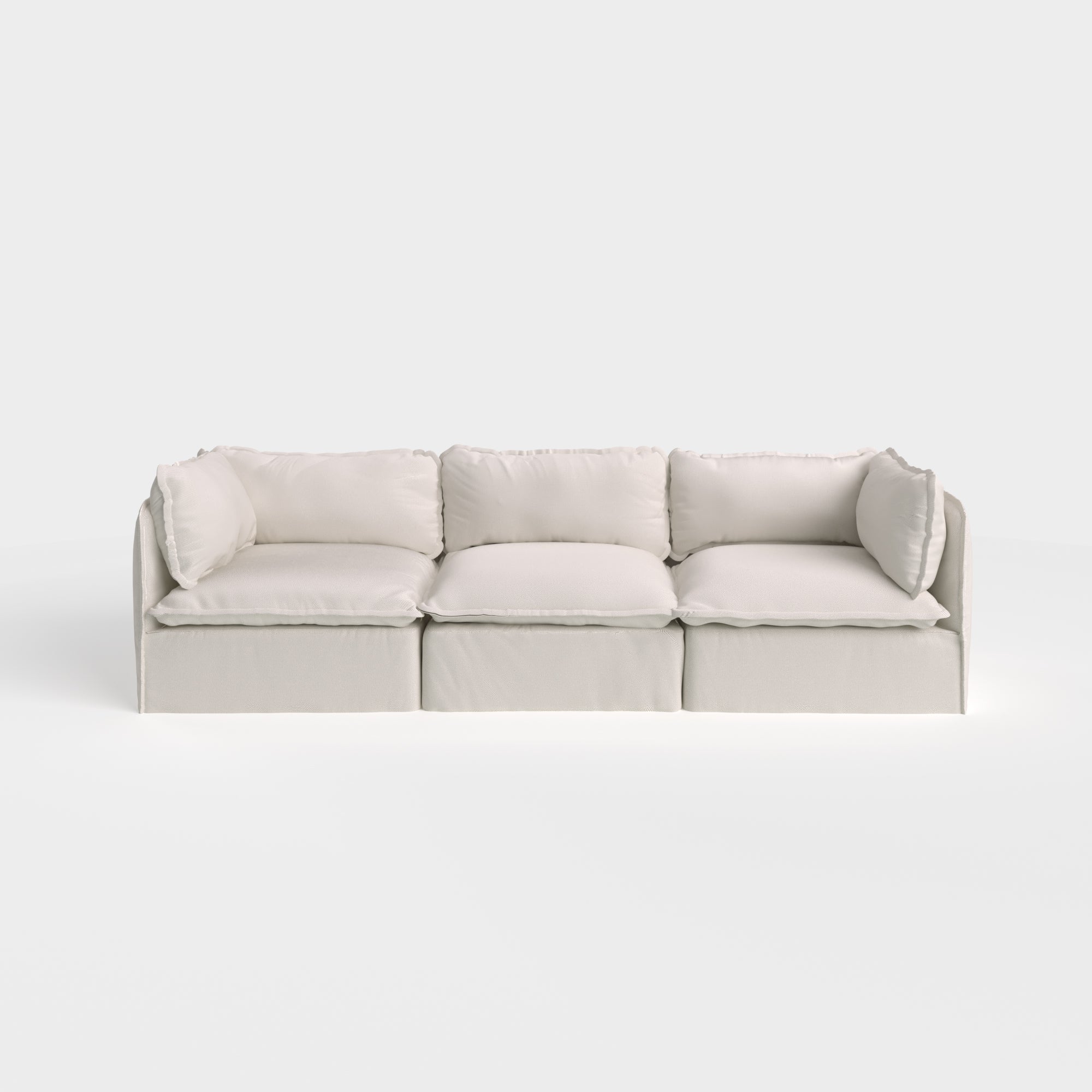 Modular Outdoor Washable 3-Seater | Nano Slubweave in Chai