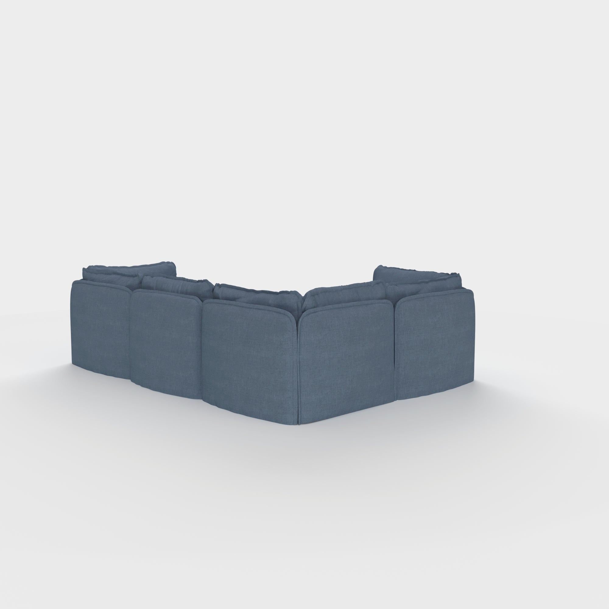 Modular Outdoor Washable 4-Seater Corner Sectional + Ottoman | Classic Canvas in Ocean