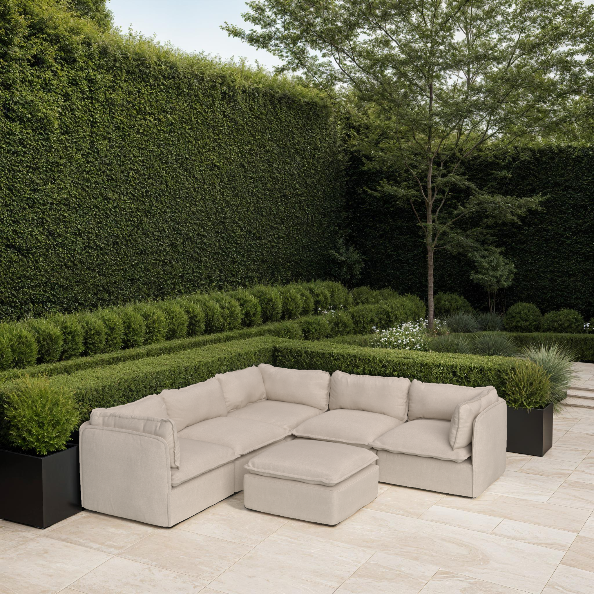 Modular Outdoor Washable 4-Seater Sectional | Classic Canvas in Sand
