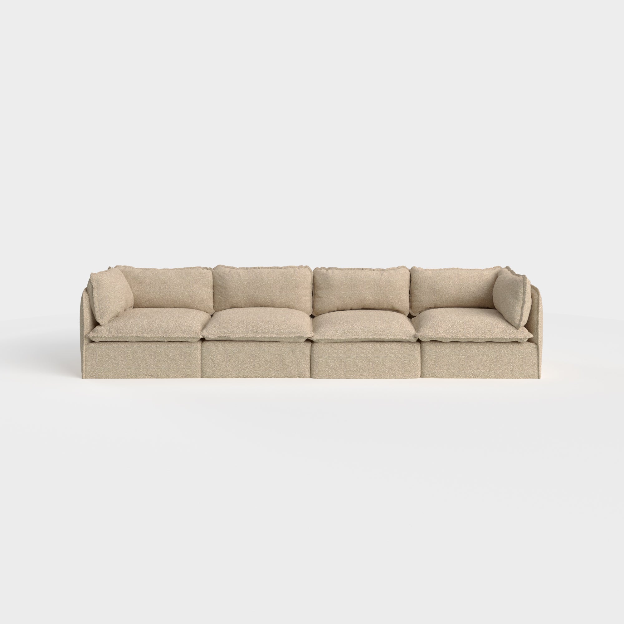 Modular Outdoor Washable 4-Seater | Alfresco Boucle in Cashew