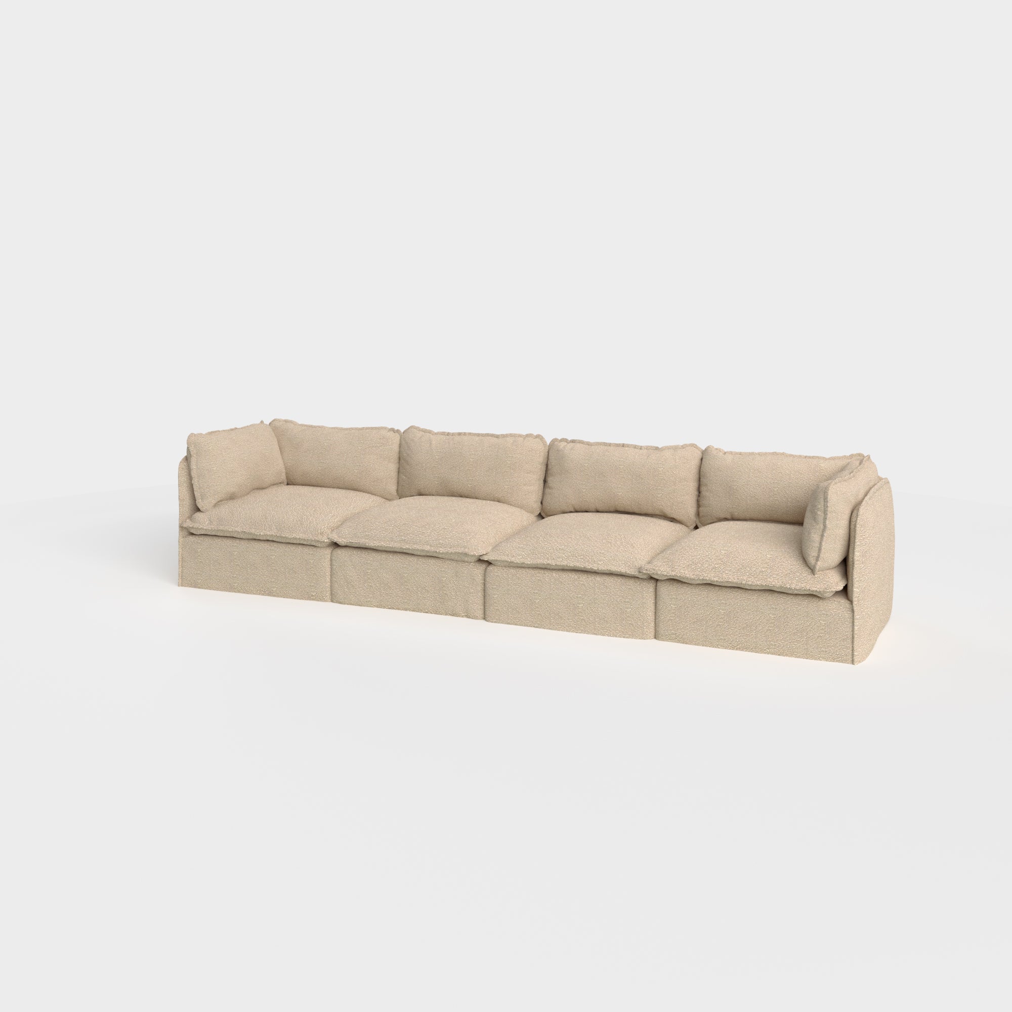 Modular Outdoor Washable 4-Seater | Alfresco Boucle in Cashew