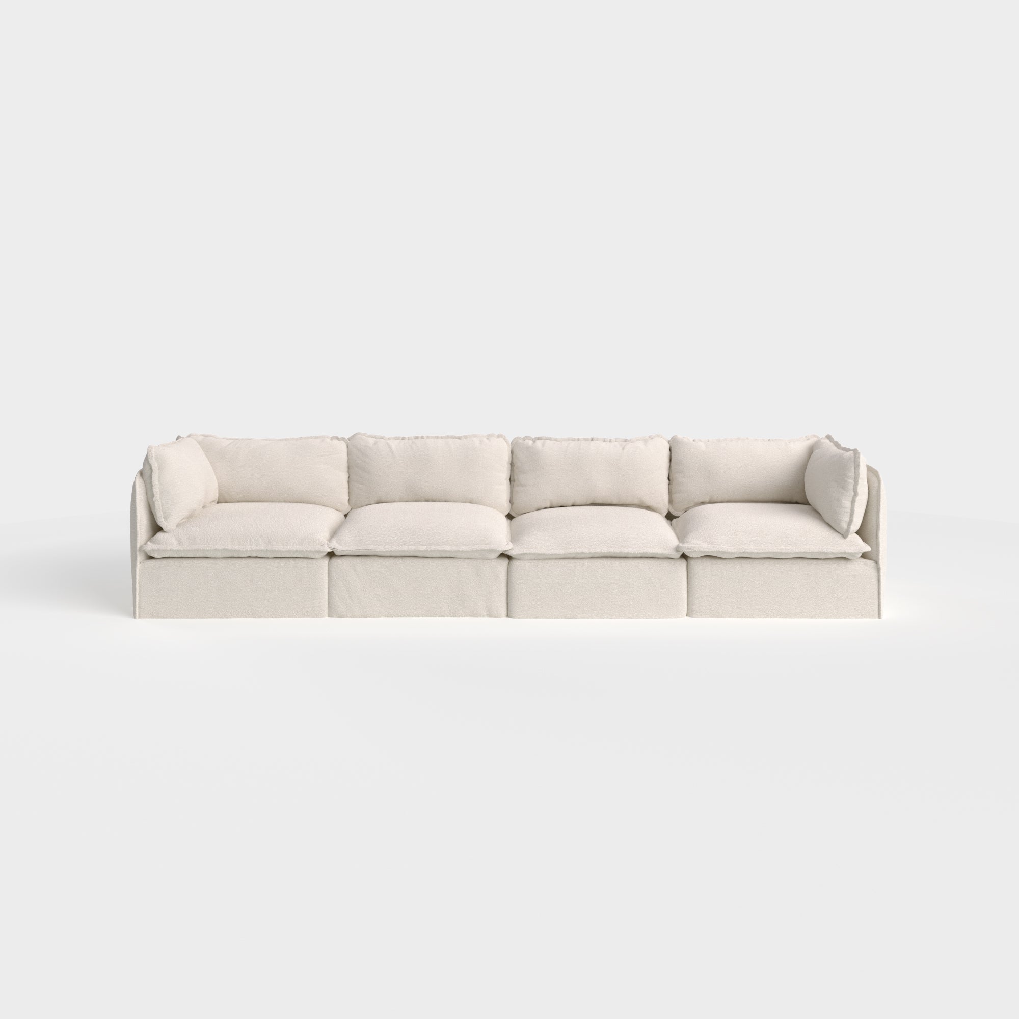 Modular Outdoor Washable 4-Seater | Alfresco Boucle in Creme