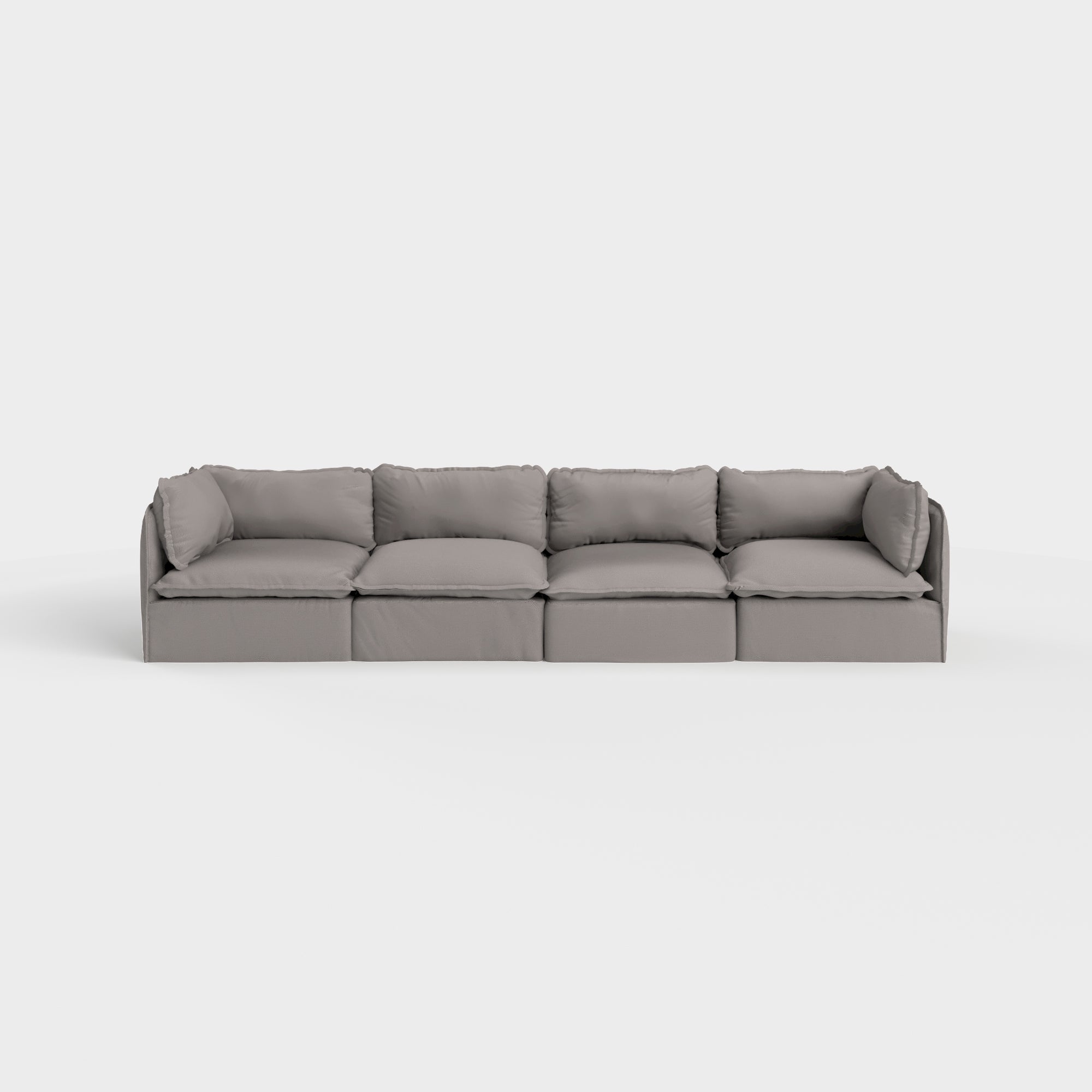 Modular Outdoor Washable 4-Seater | Nano Slubweave in Haze Gray
