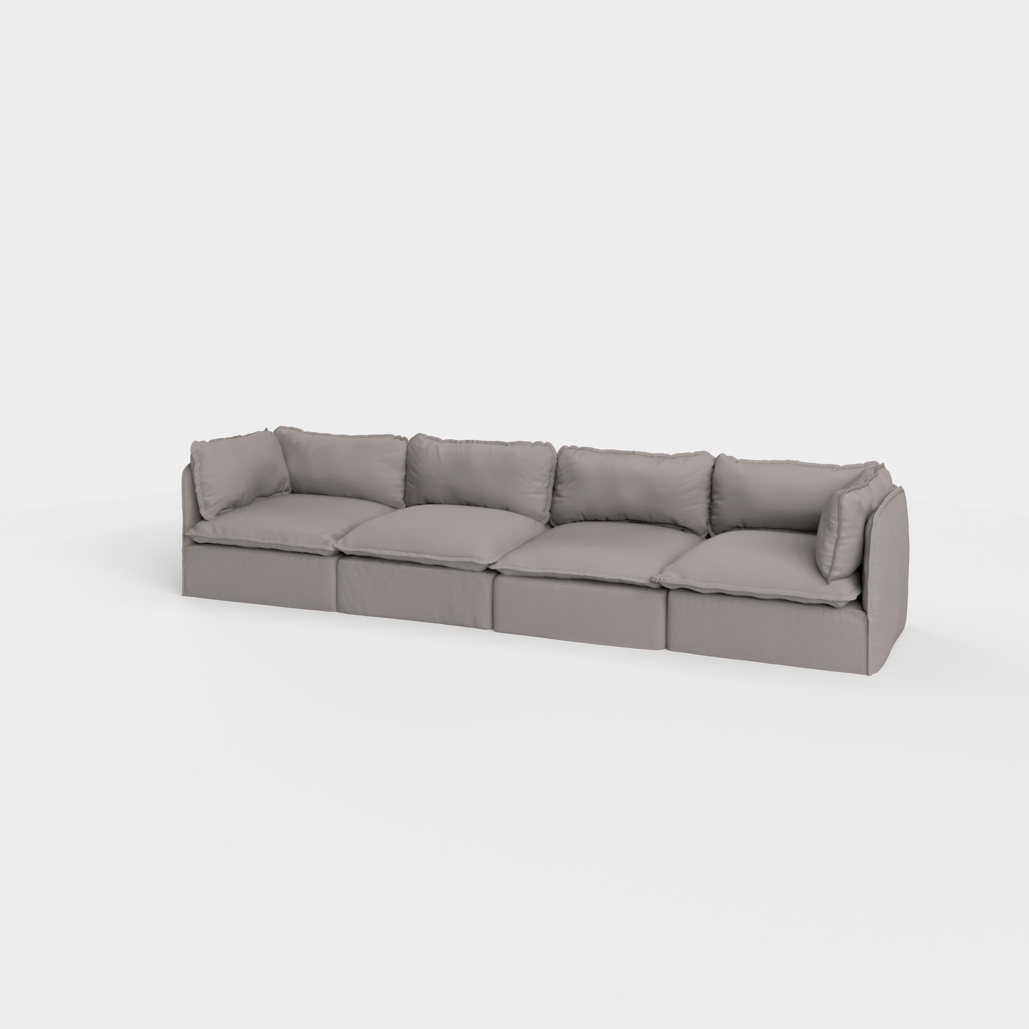 Modular Outdoor Washable 4-Seater | Nano Slubweave in Haze Gray