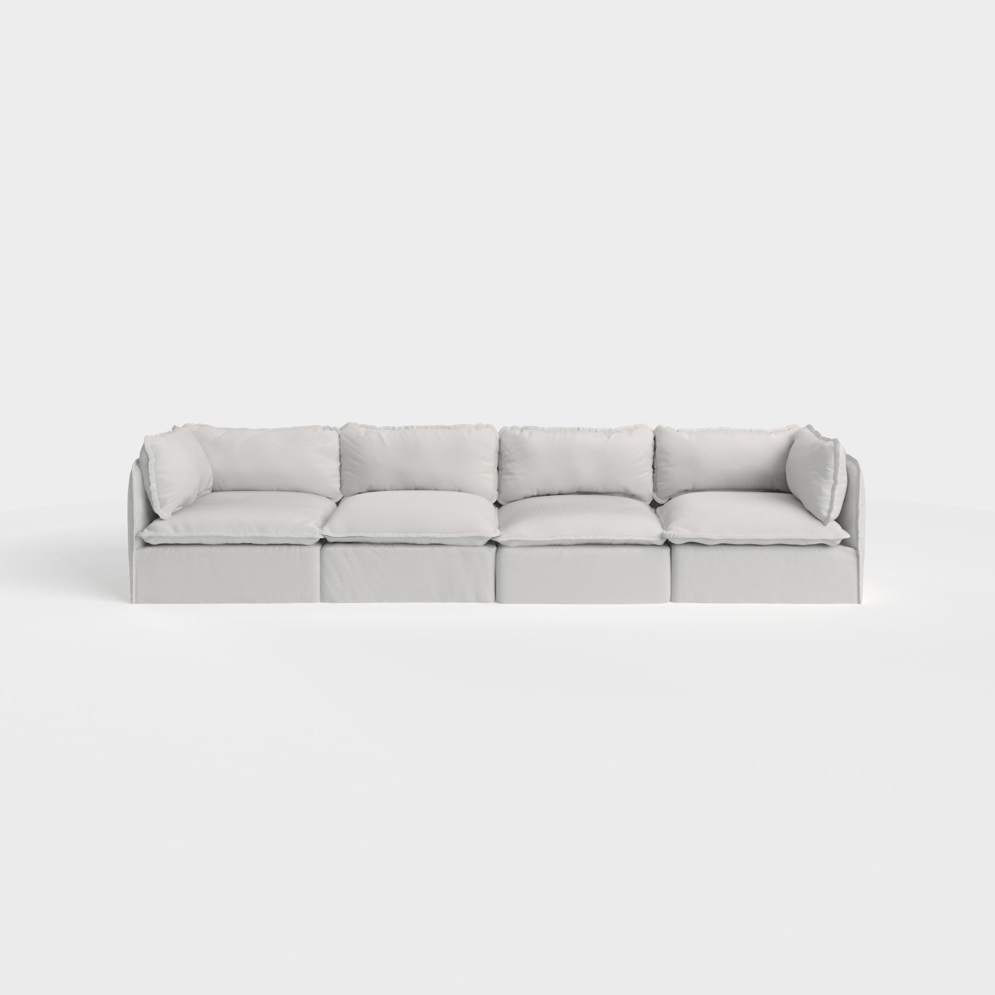 Modular Outdoor Washable 4-Seater | Nano Slubweave in Mist