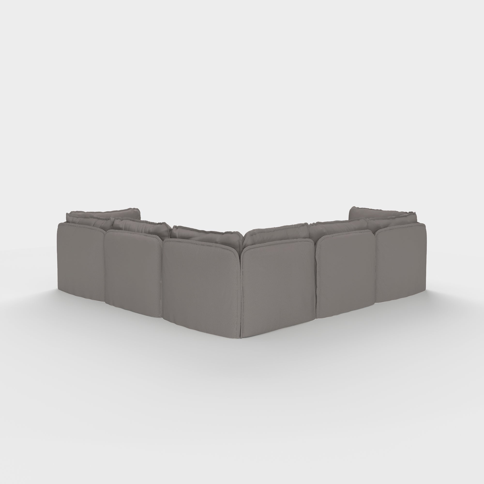 Modular Outdoor Washable 5-Seater Corner Sectional + Ottoman | Nano Slubweave in Haze Gray