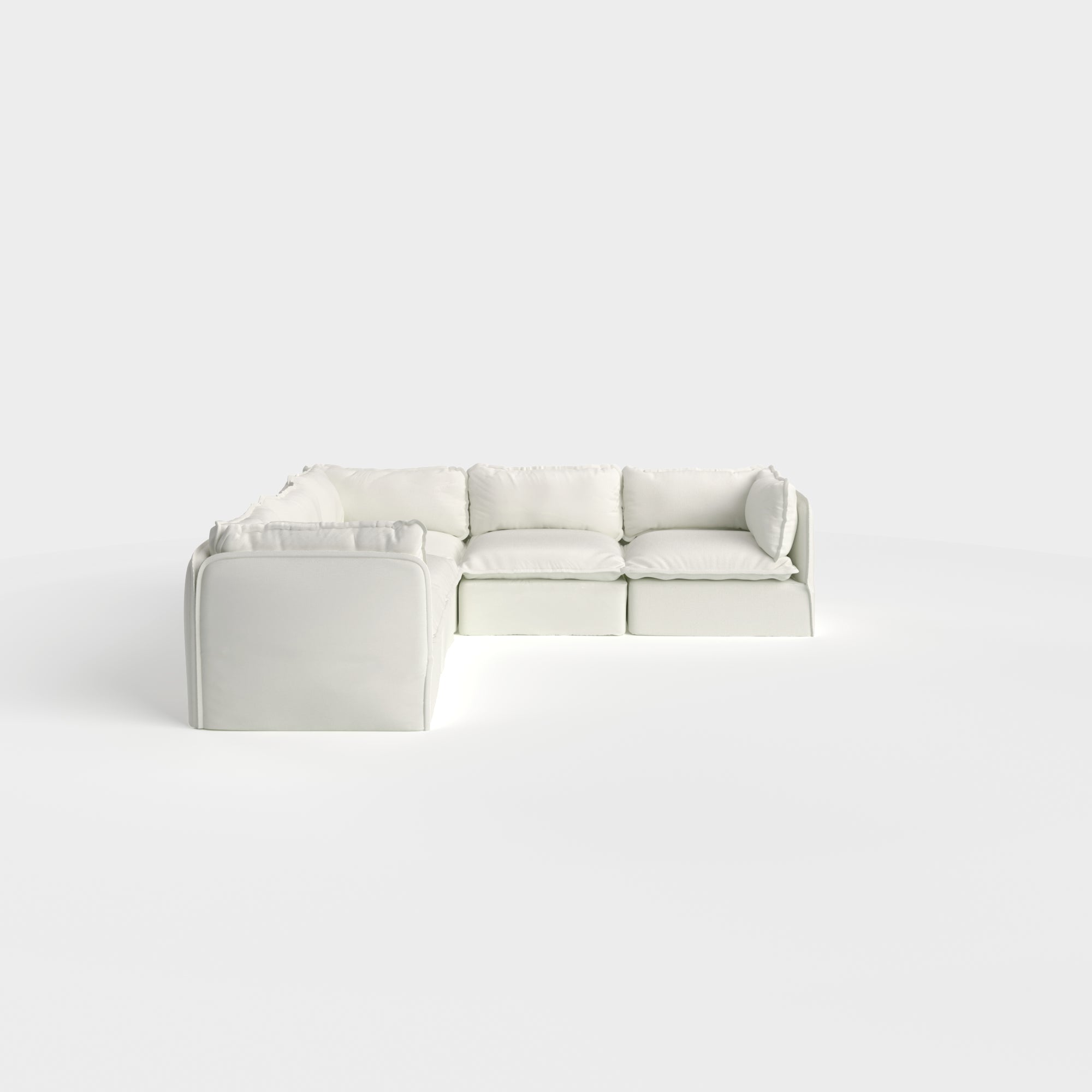 Modular Outdoor Washable 5-Seater Corner Sectional | Classic Canvas in Cloud